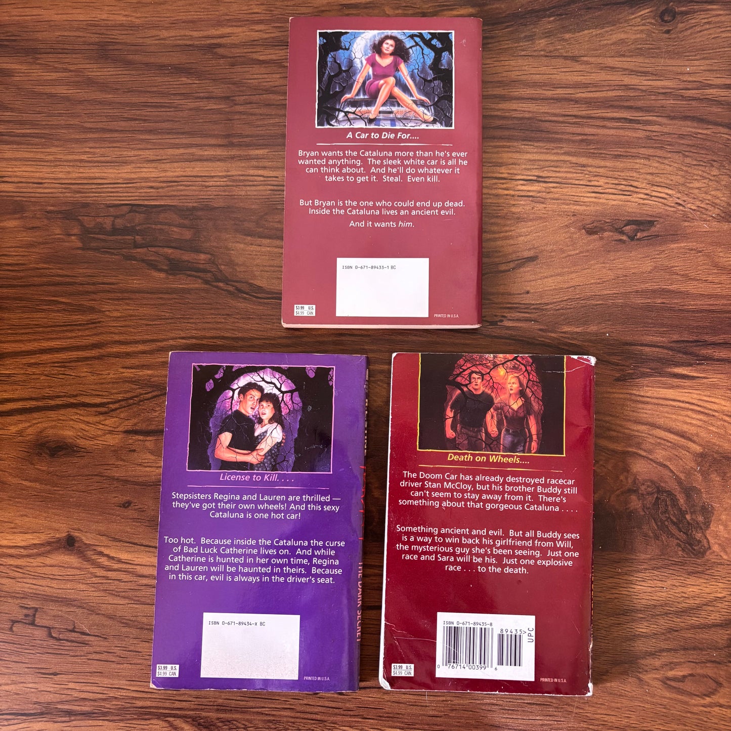 Fear Street: The Cataluna Chronicles Trilogy by R.L. Stine – Evil Moon, Dark Secret, Deadly Fire (1995 Archway Paperbacks)