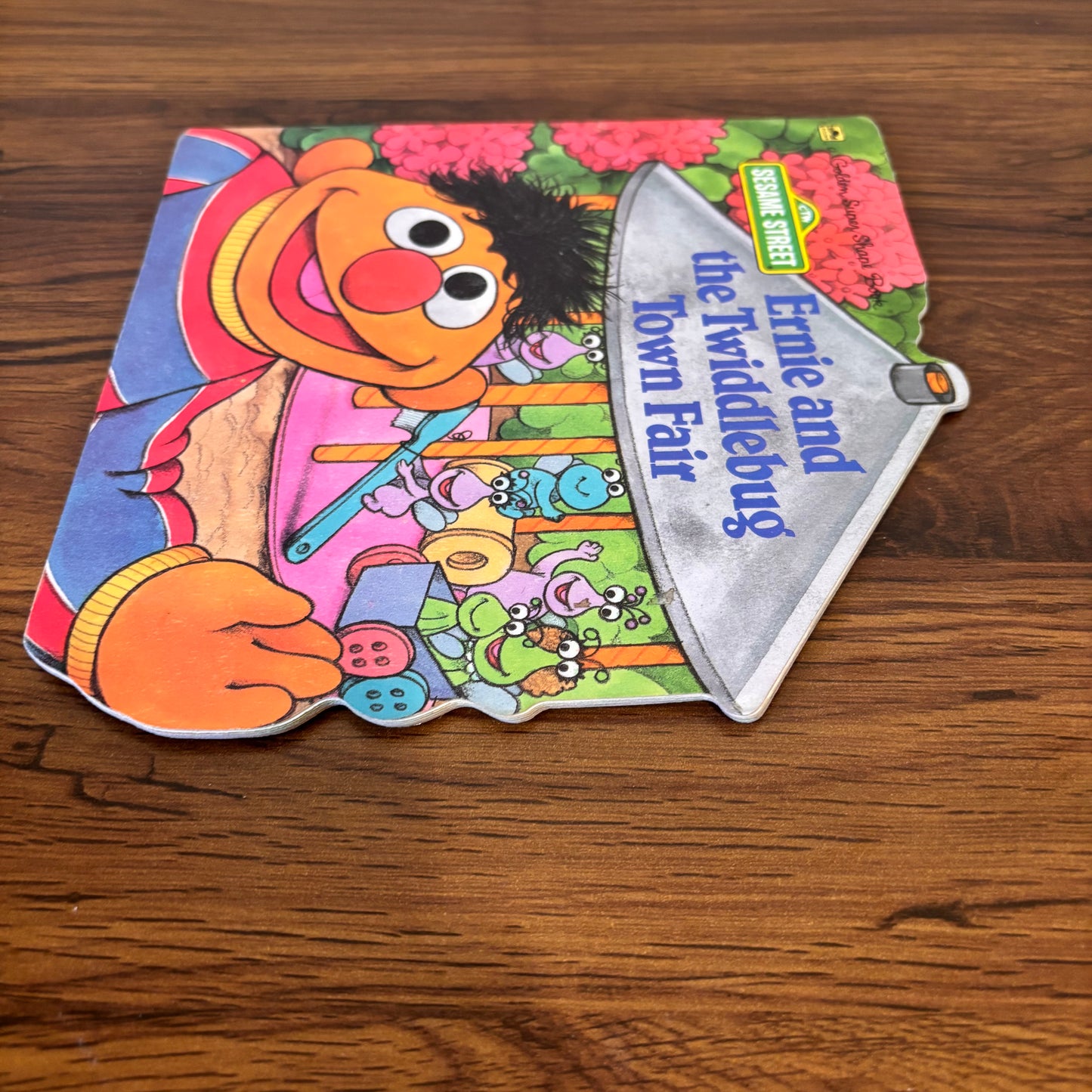 Ernie and the Twiddlebug Town Fair 1990 Sesame Street Golden Super Shape Book