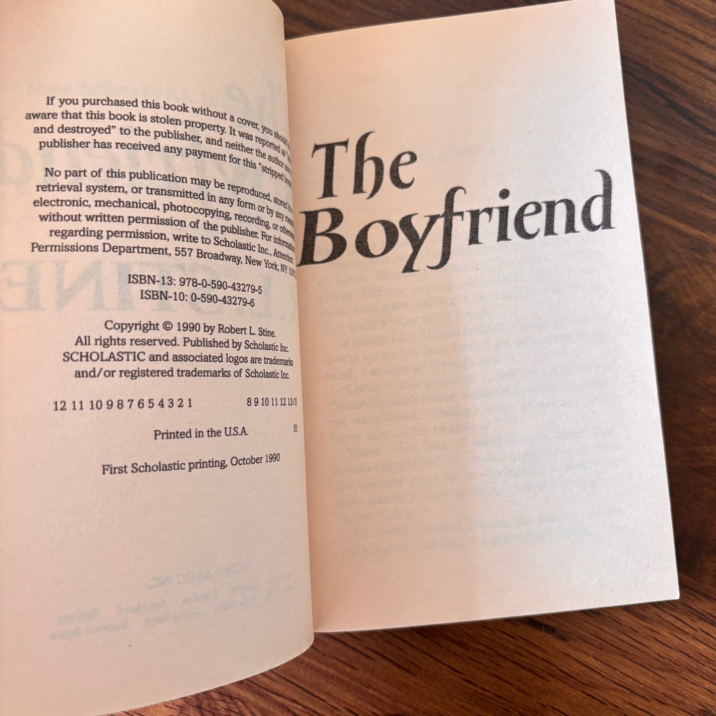 The Boyfriend by R.L. Stine Rare Face Cover - 1990 YA Thriller Paperback