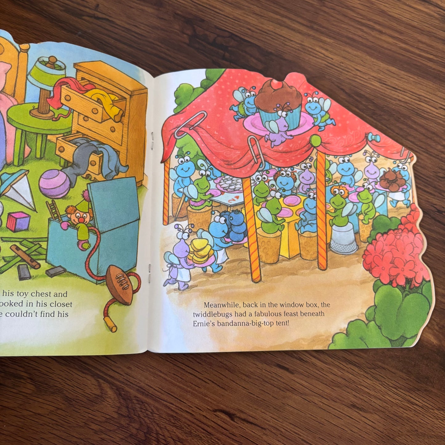 Ernie and the Twiddlebug Town Fair 1990 Sesame Street Golden Super Shape Book