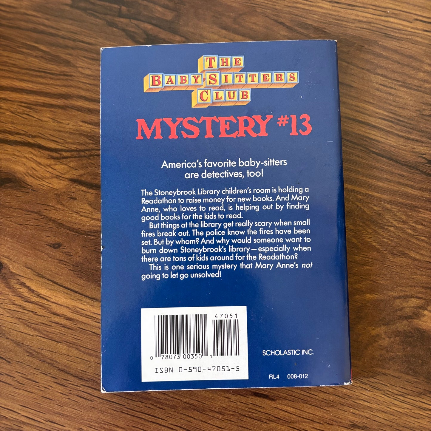 The Baby-Sitters Club Mystery #13: Mary Anne and the Library Mystery by Ann M. Martin (1994 Apple Paperback - Scholastic)