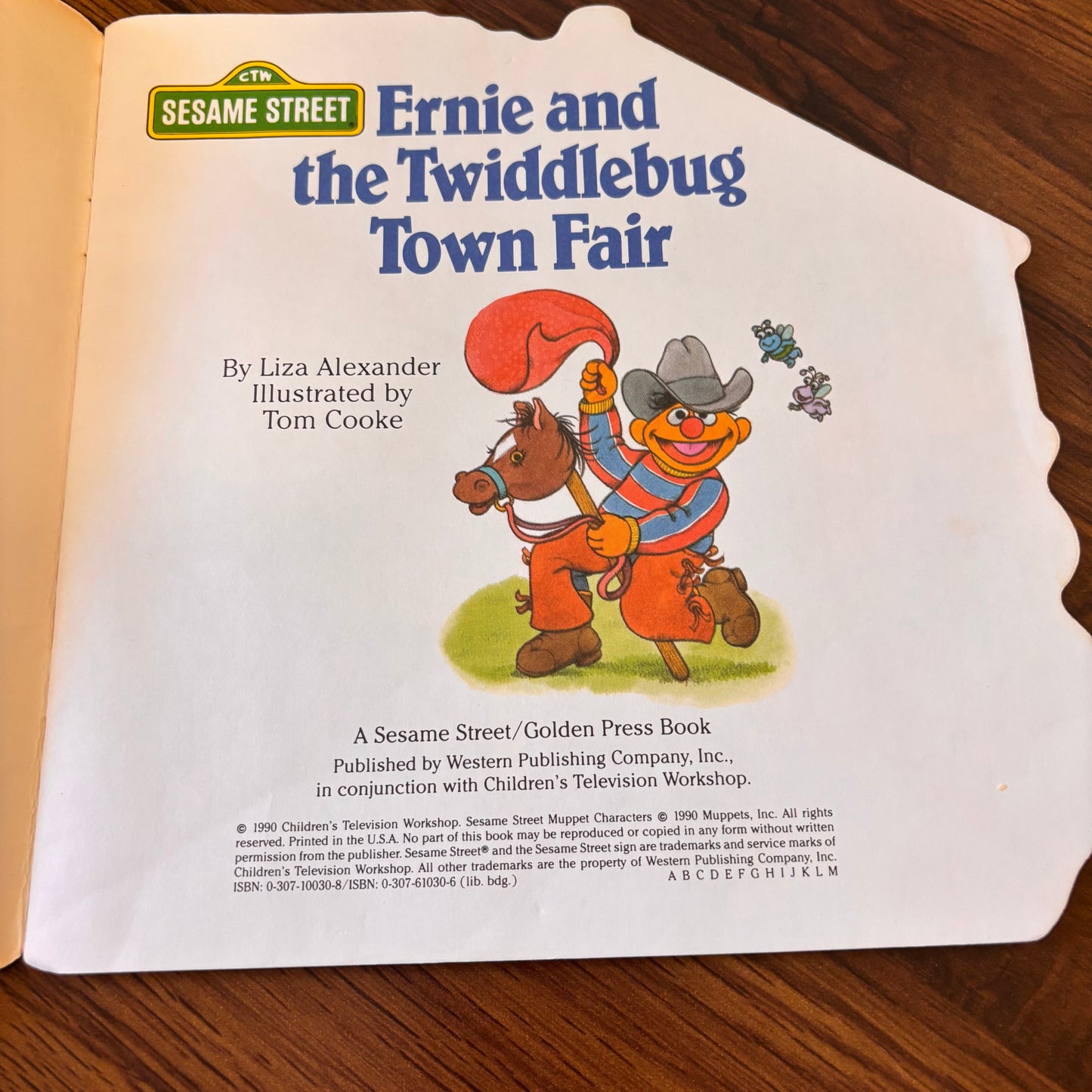 Ernie and the Twiddlebug Town Fair 1990 Sesame Street Golden Super Shape Book