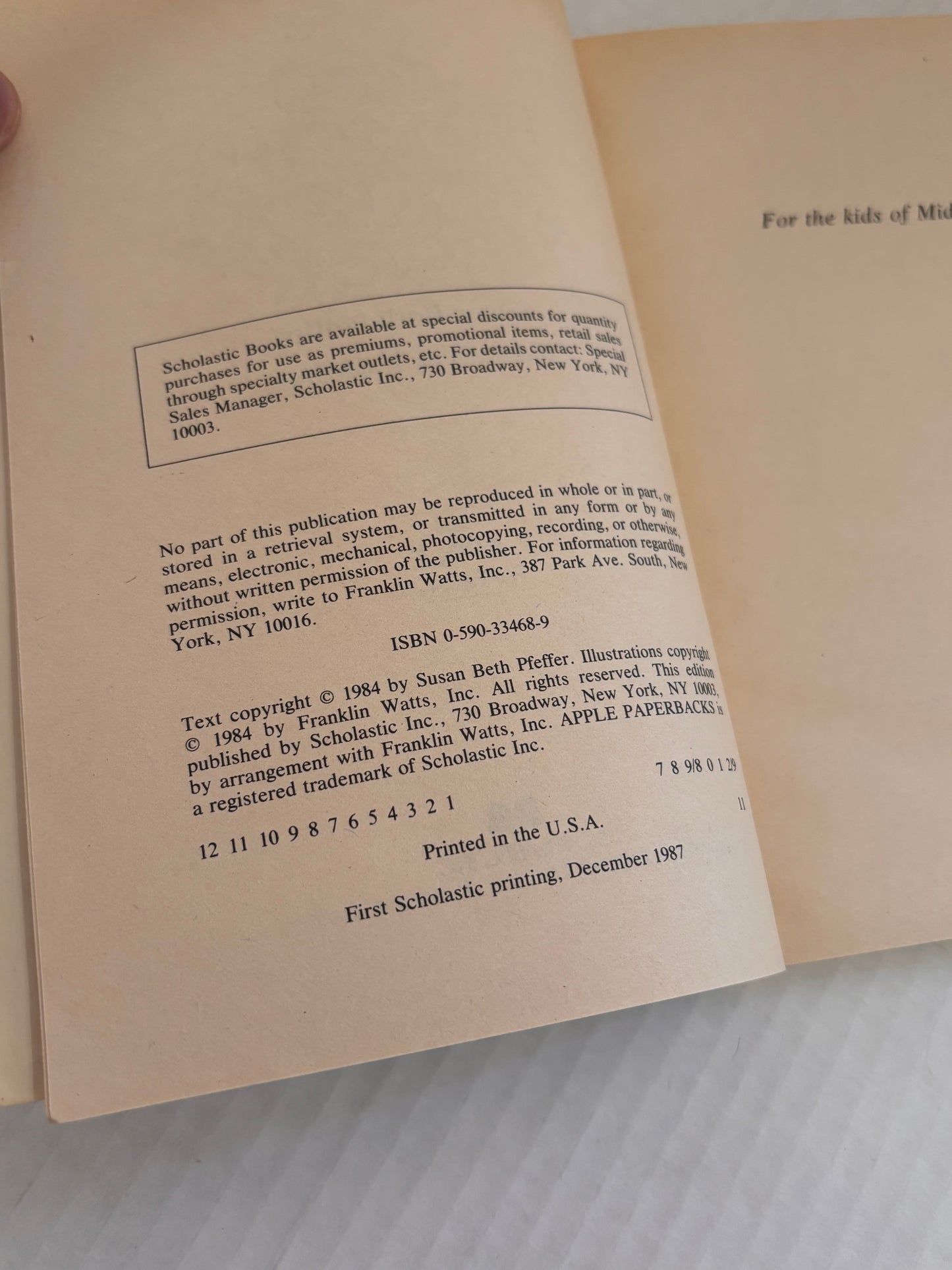 Kid Power Strikes Back Susan Beth Pfeffer Apple Paperbacks 1987 Sequel to Kid Power