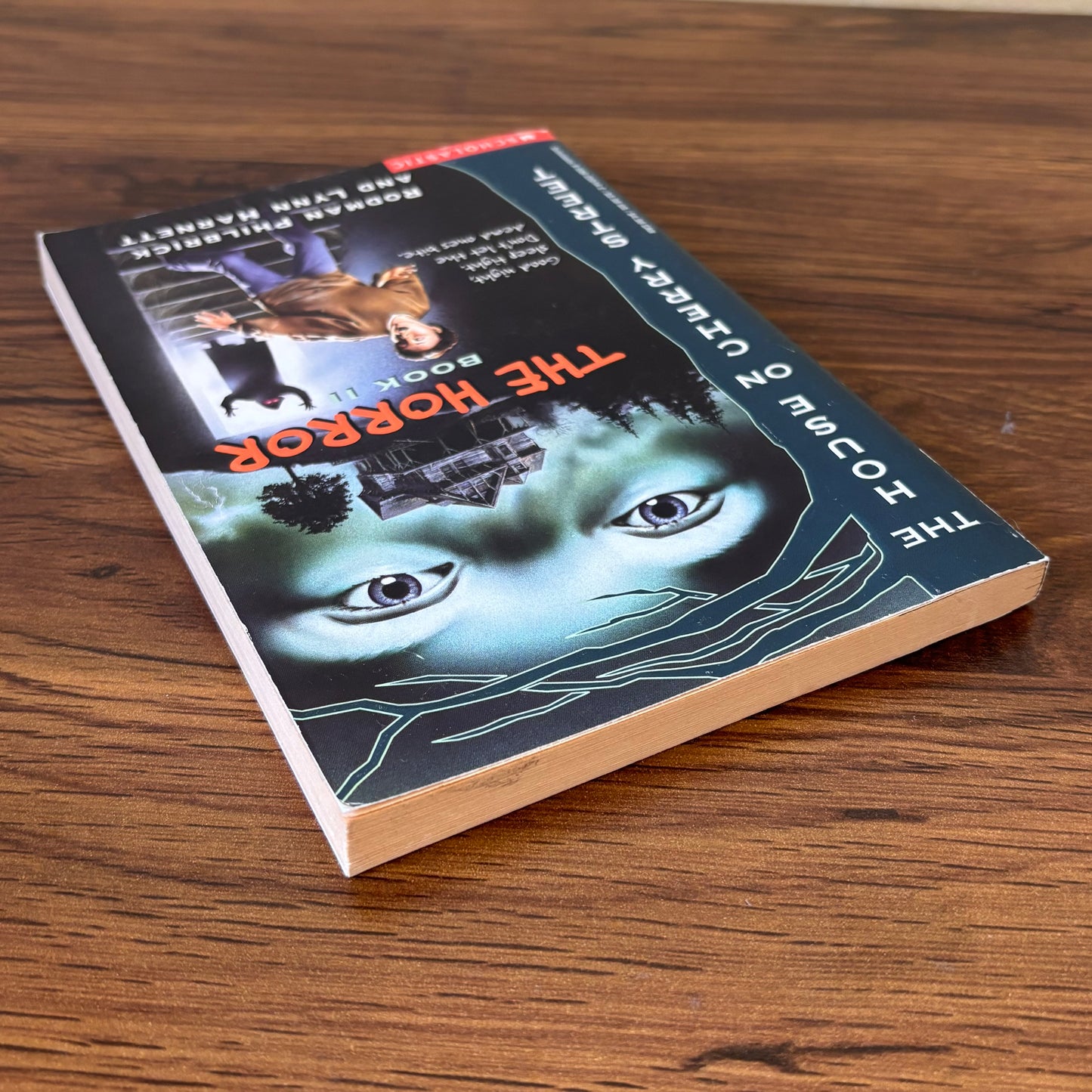 Rodman Philbrick and Lynn Harnett The House on Cherry Street paperback book, a retro Scholastic horror story with haunted house suspense, eerie cover art, and nostalgic kids thriller appeal.