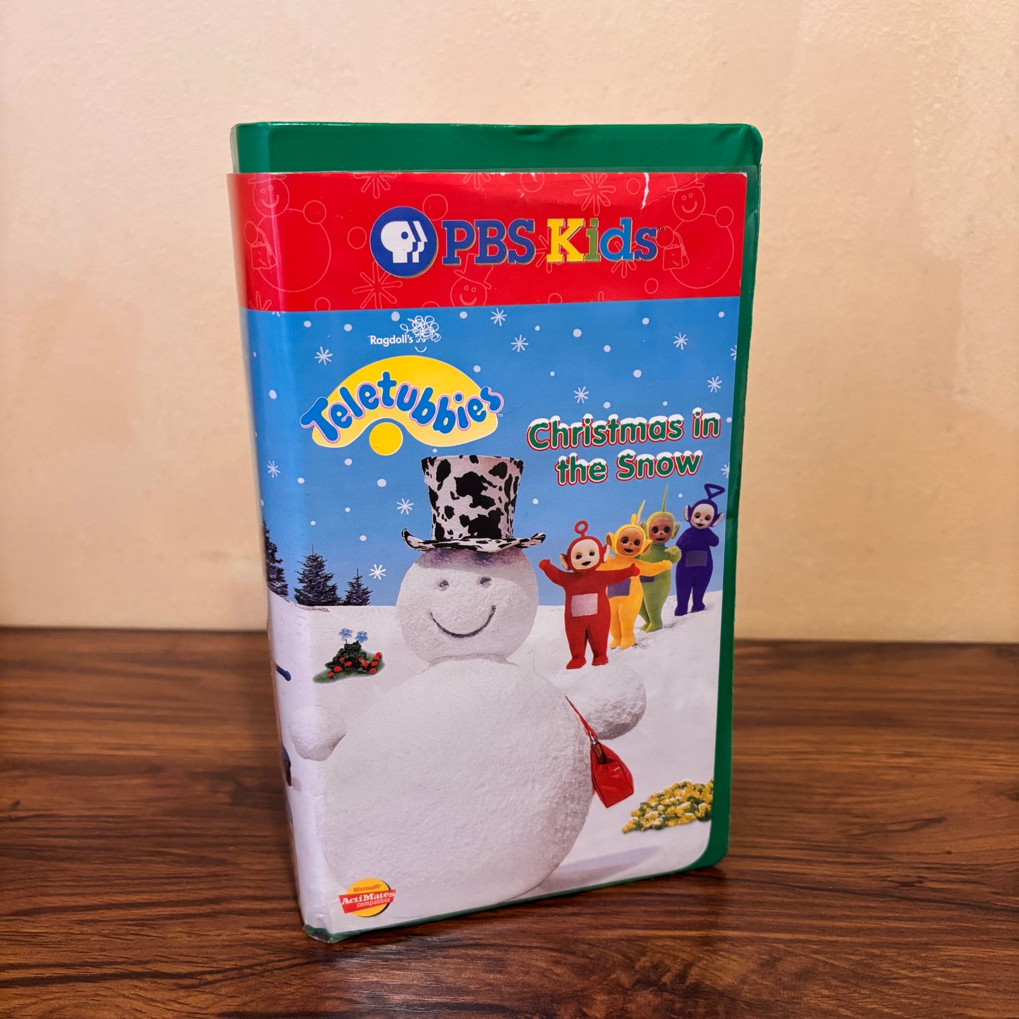 Teletubbies Christmas in the Snow 2000 VHS with festive holiday stories, snowy adventures, and seasonal fun for toddlers on PBS Kids