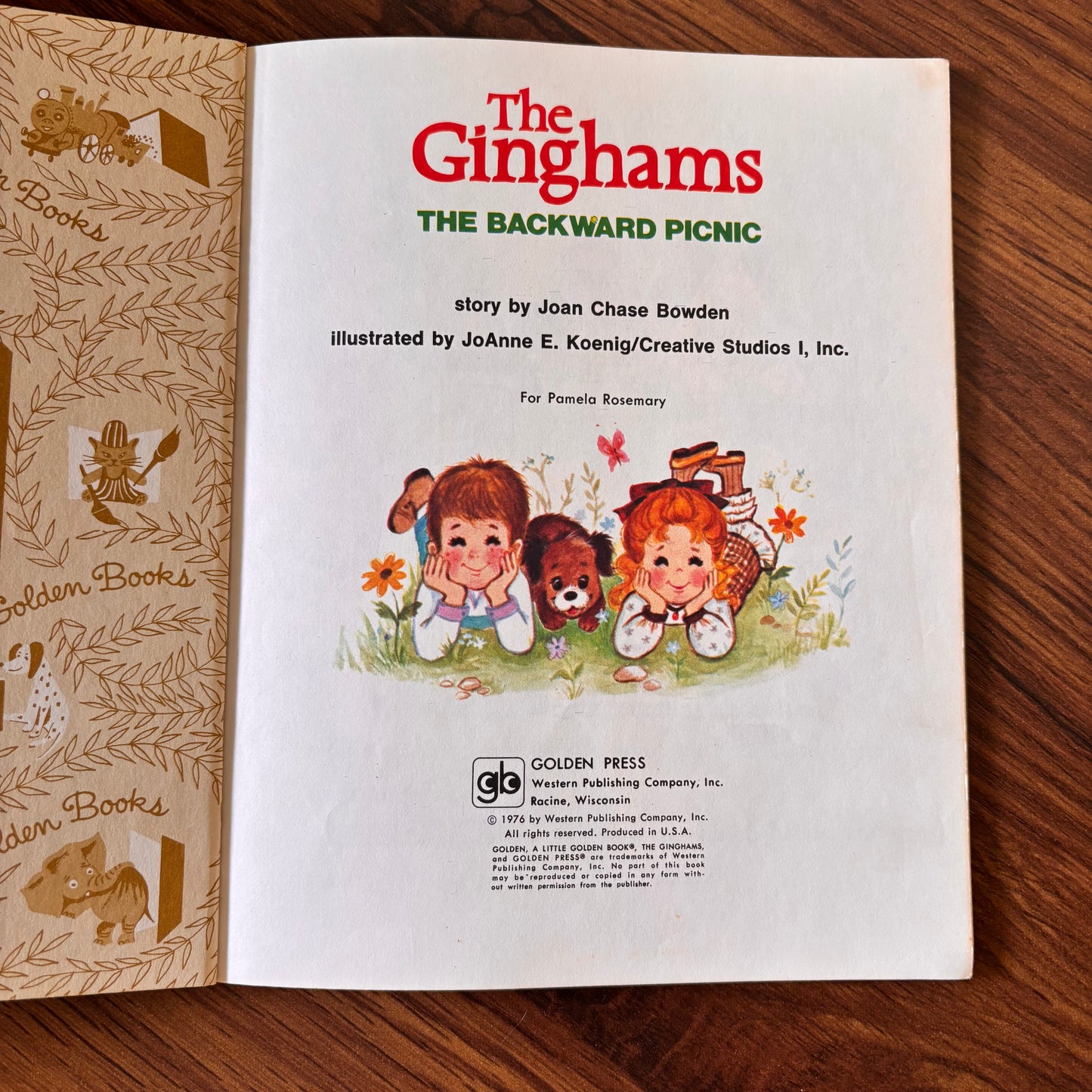 The Ginghams: The Backward Picnic by Joan Chase Bowden (1976) | Little Golden Book