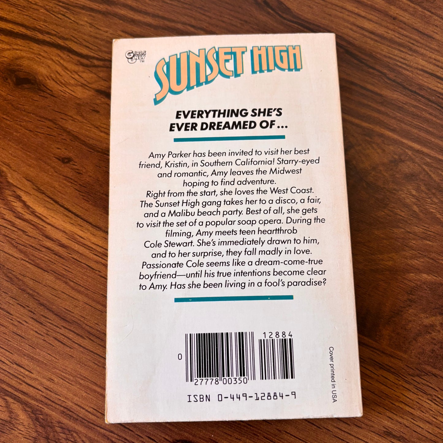 Swept Away by Linda A. Cooney – Sunset High #5 - 1986 Fawcett Girls Only YA Paperback