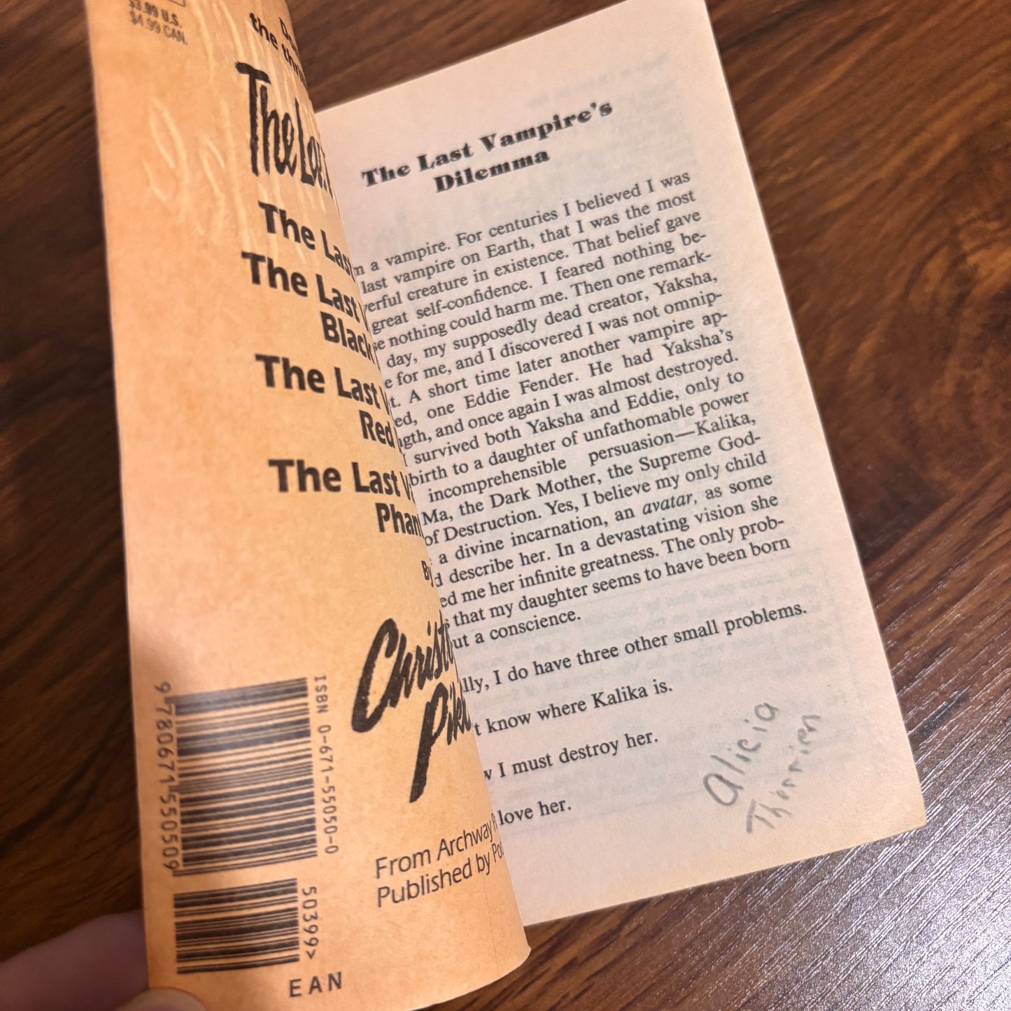 The Last Vampire #5: Evil Thirst by Christopher Pike (1996) Archway Paperback