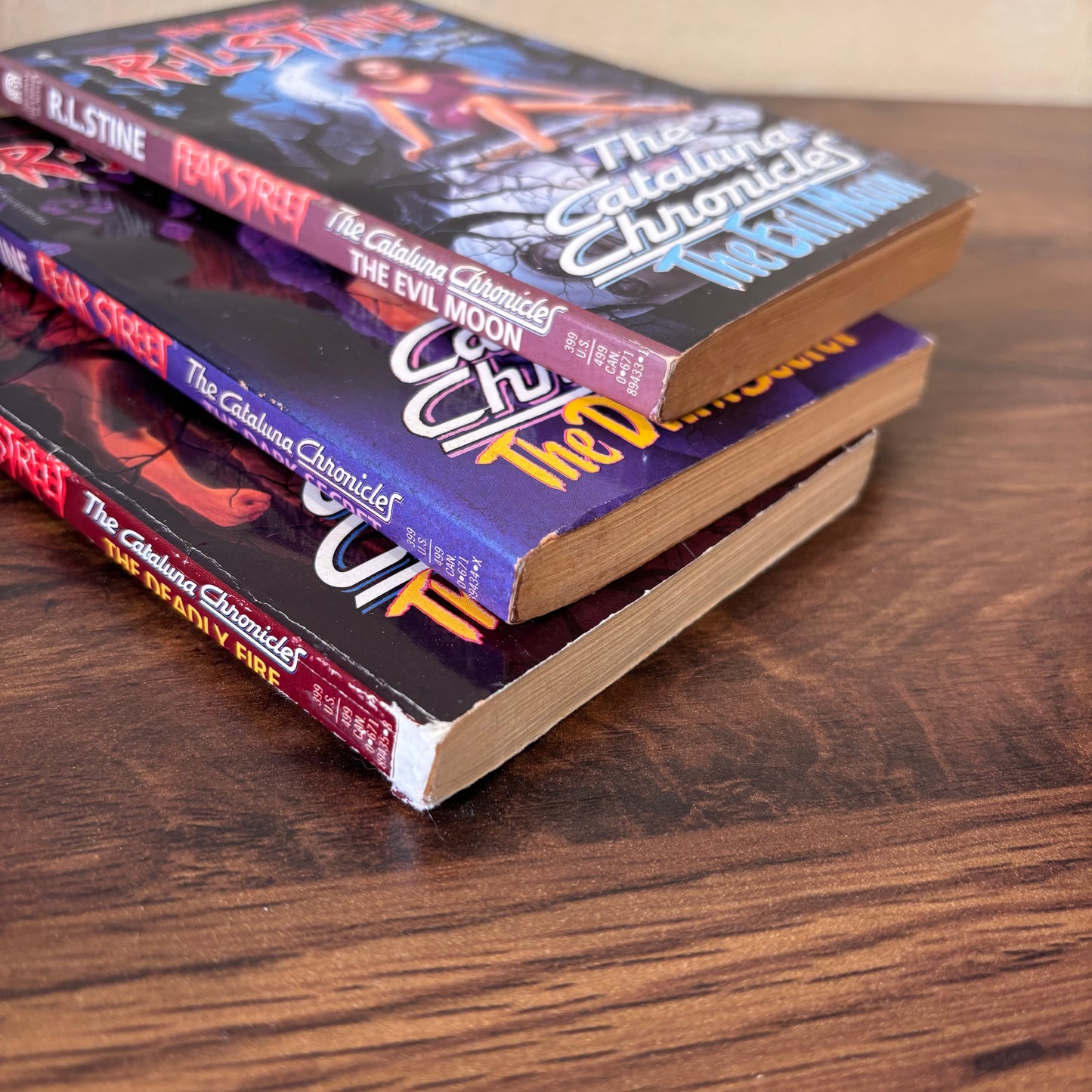 Fear Street: The Cataluna Chronicles Trilogy by R.L. Stine – Evil Moon, Dark Secret, Deadly Fire (1995 Archway Paperbacks)