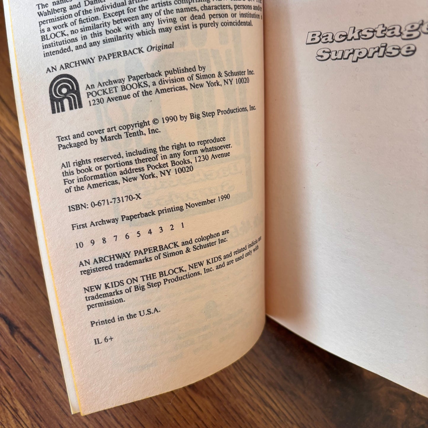 New Kids on the Block: Backstage Surprise by Seth McEvoy & Laure Smith (1990) Archway Paperback