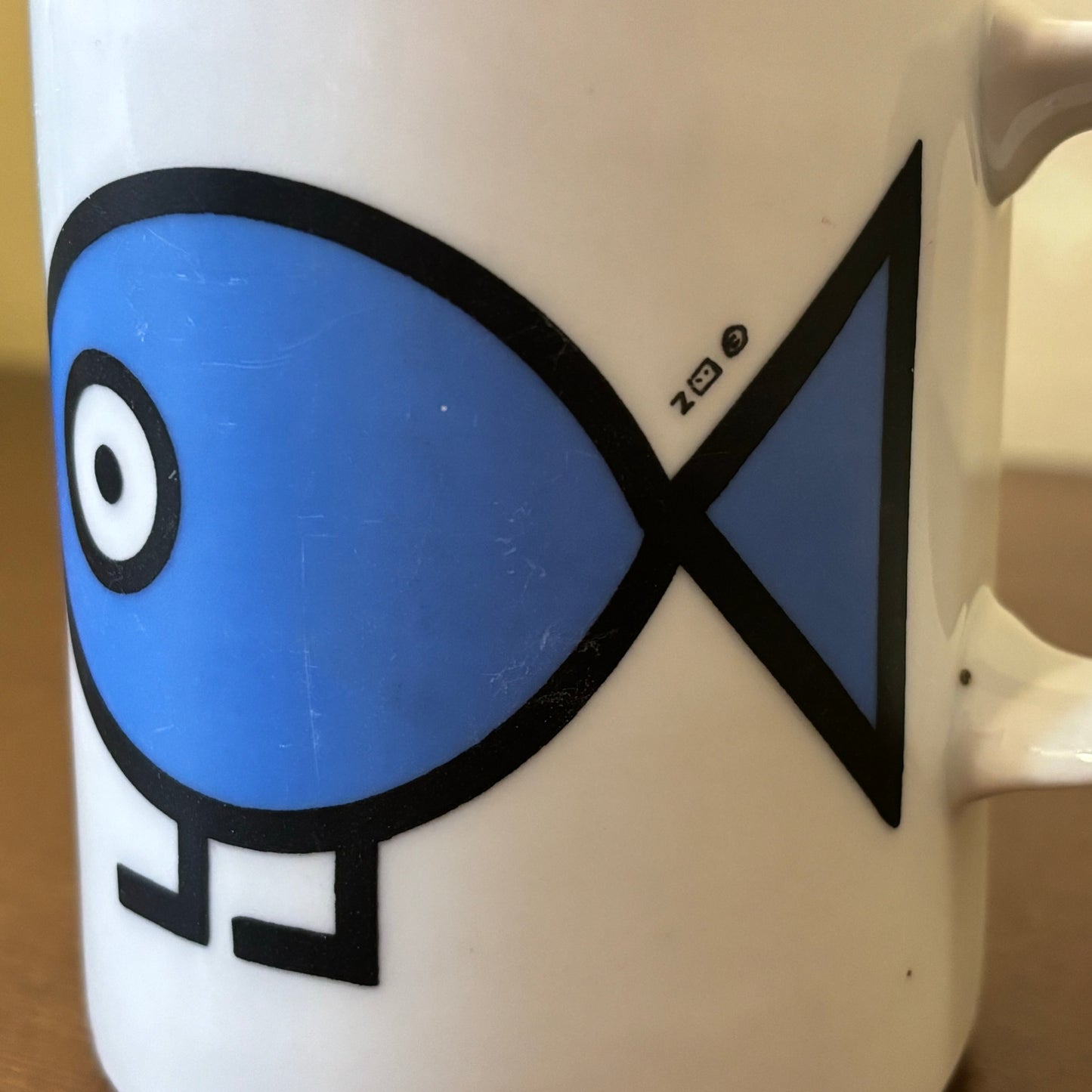 Vintage Marc Tetro Blue Fish Danesco Inc Canadian Artist Mug