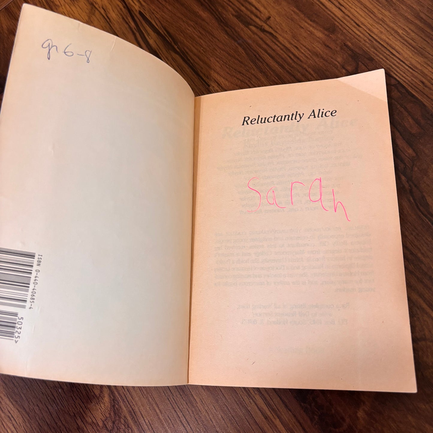 Reluctantly Alice by Phyllis Reynolds Naylor - 1992 Dell Yearling YA Paperback