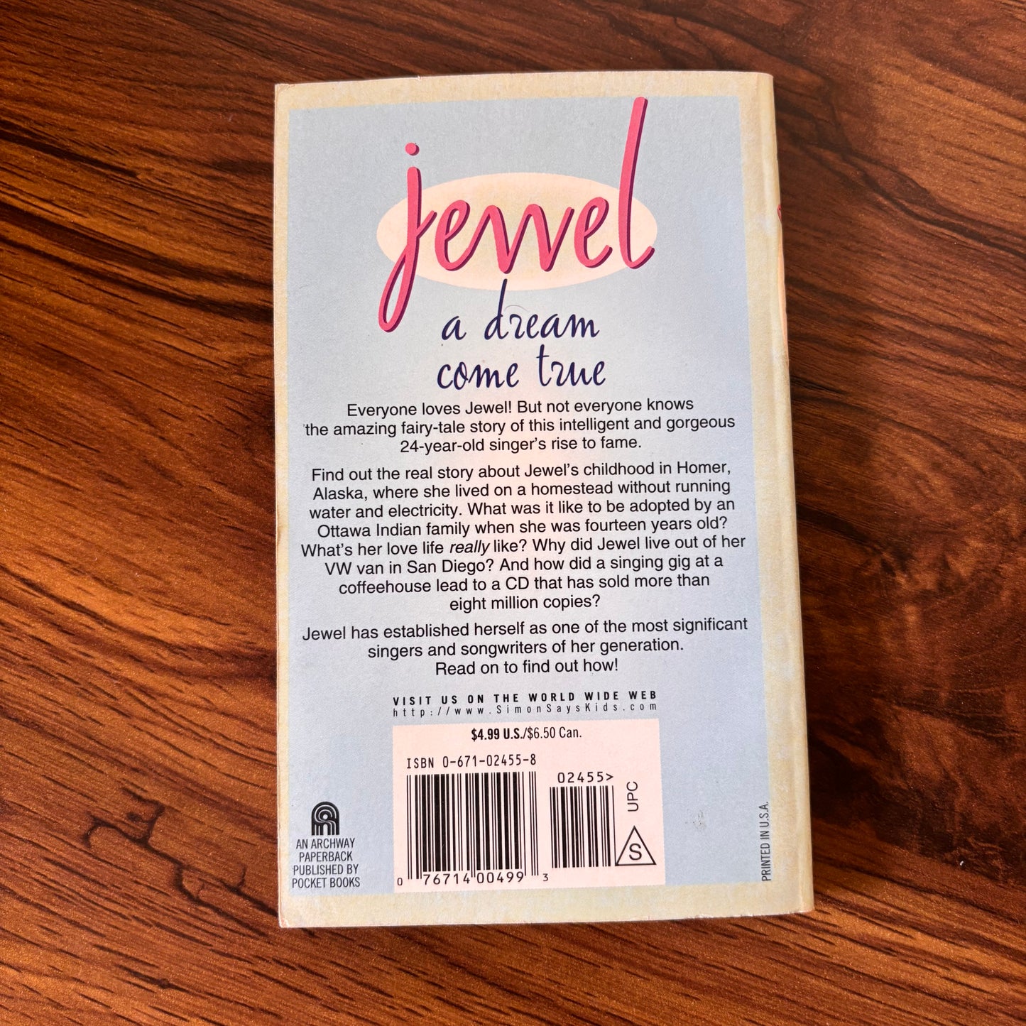 Jewel: Pieces of a Dream by Kristen Kemp - 1998 Pocket Book Biography