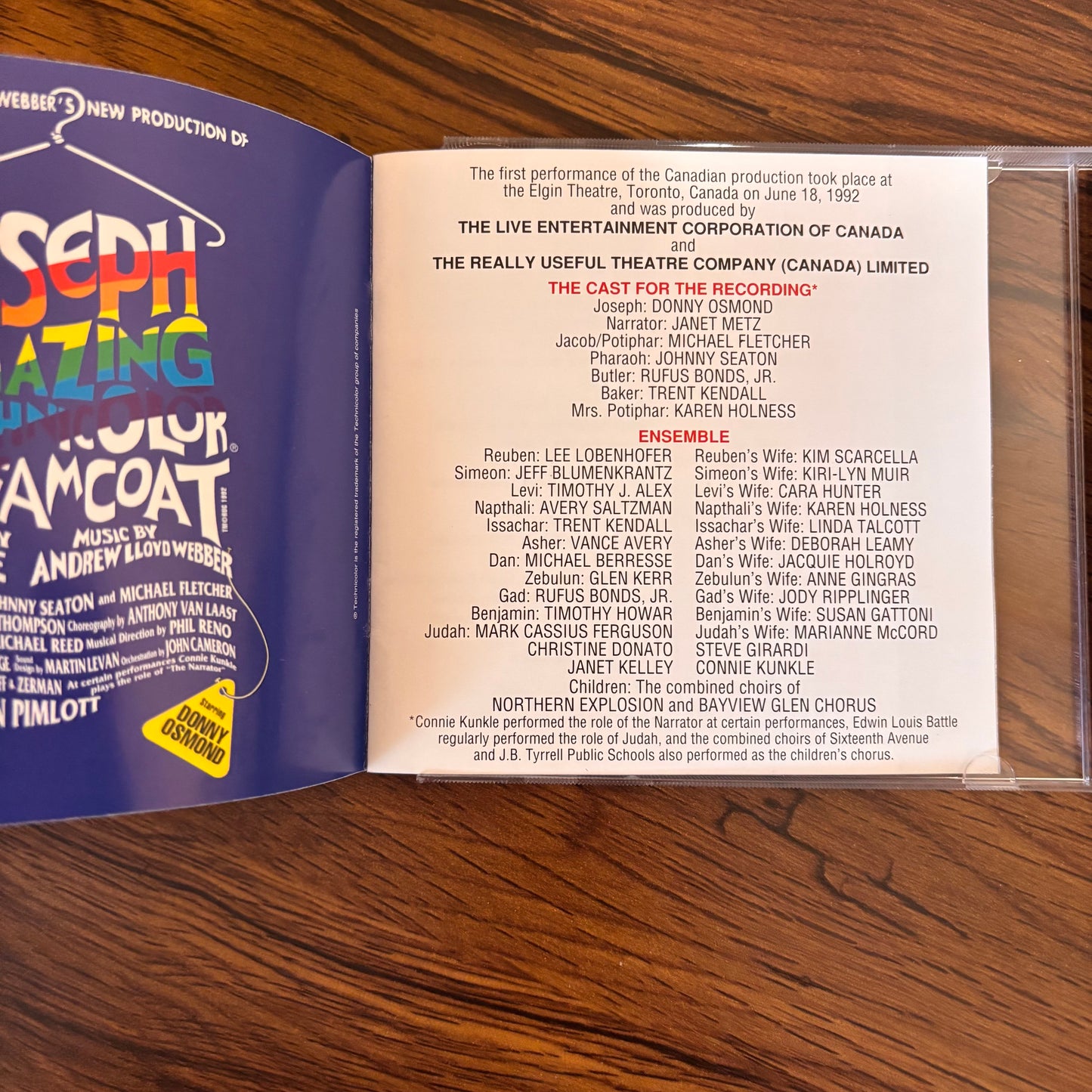 Joseph and the Amazing Technicolor Dreamcoat CD (1992) - Canadian Cast Recording ft. Donny Osmond
