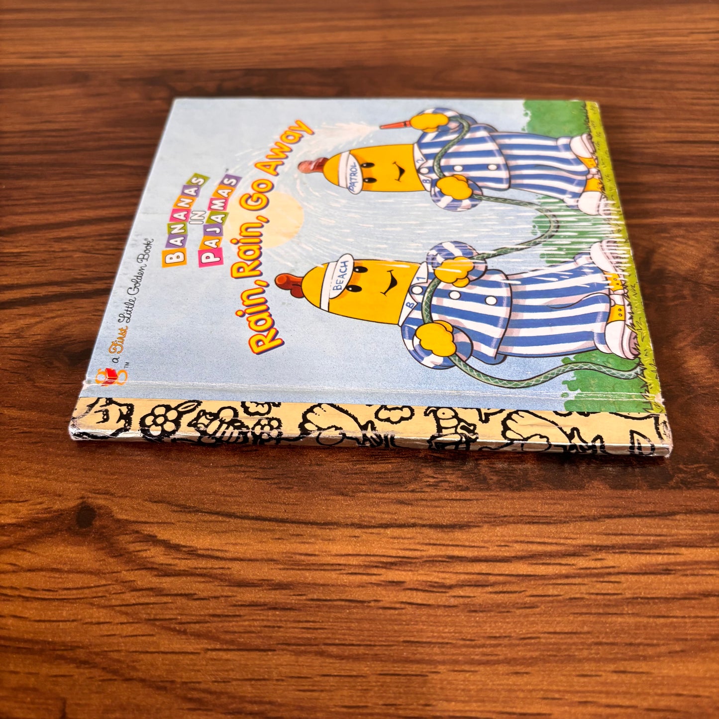 Bananas in Pajamas Rain, Rain, Go Away 1997 Miniature Little Golden Book, Margo Lundell, Peter Townsend