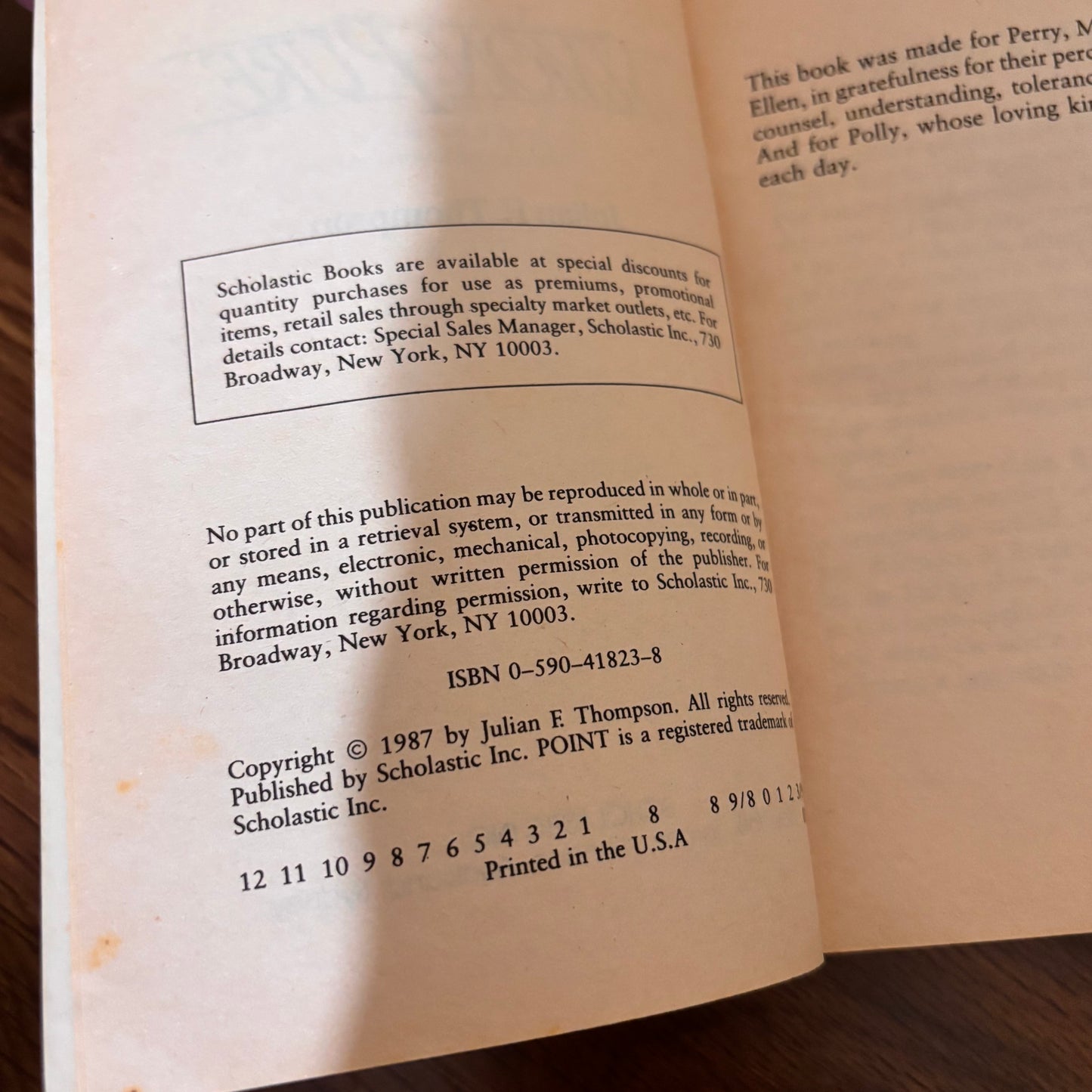 Simon Pure Julian F. Thompson 1987 Point Fiction Paperback