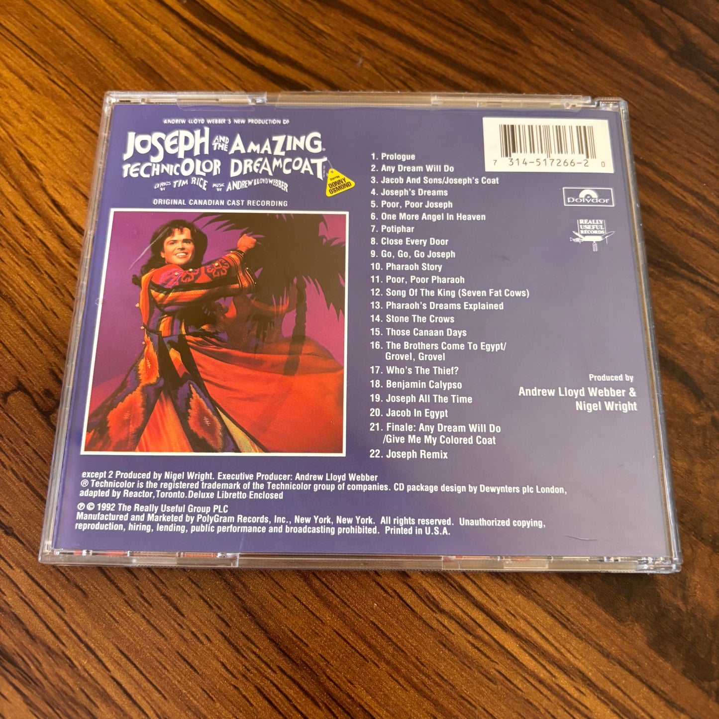 Joseph and the Amazing Technicolor Dreamcoat CD (1992) - Canadian Cast Recording ft. Donny Osmond