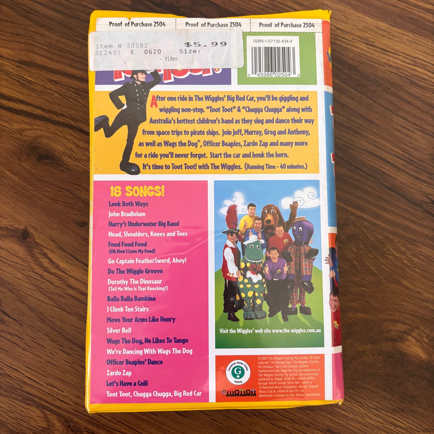 The Wiggles: Toot Toot! 18 Songs VHS (2001) - Musical Adventure
