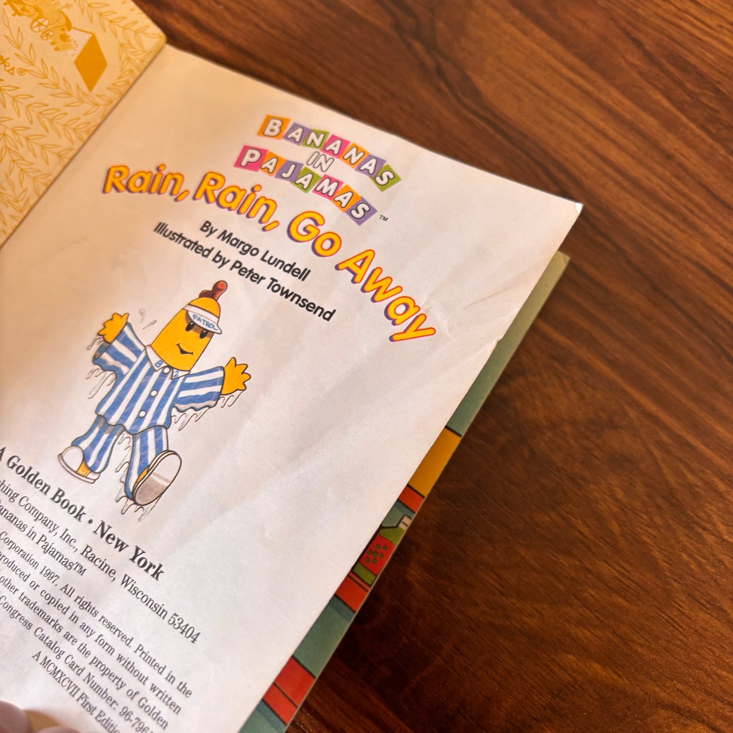 Bananas in Pajamas Rain, Rain, Go Away 1997 Miniature Little Golden Book, Margo Lundell, Peter Townsend