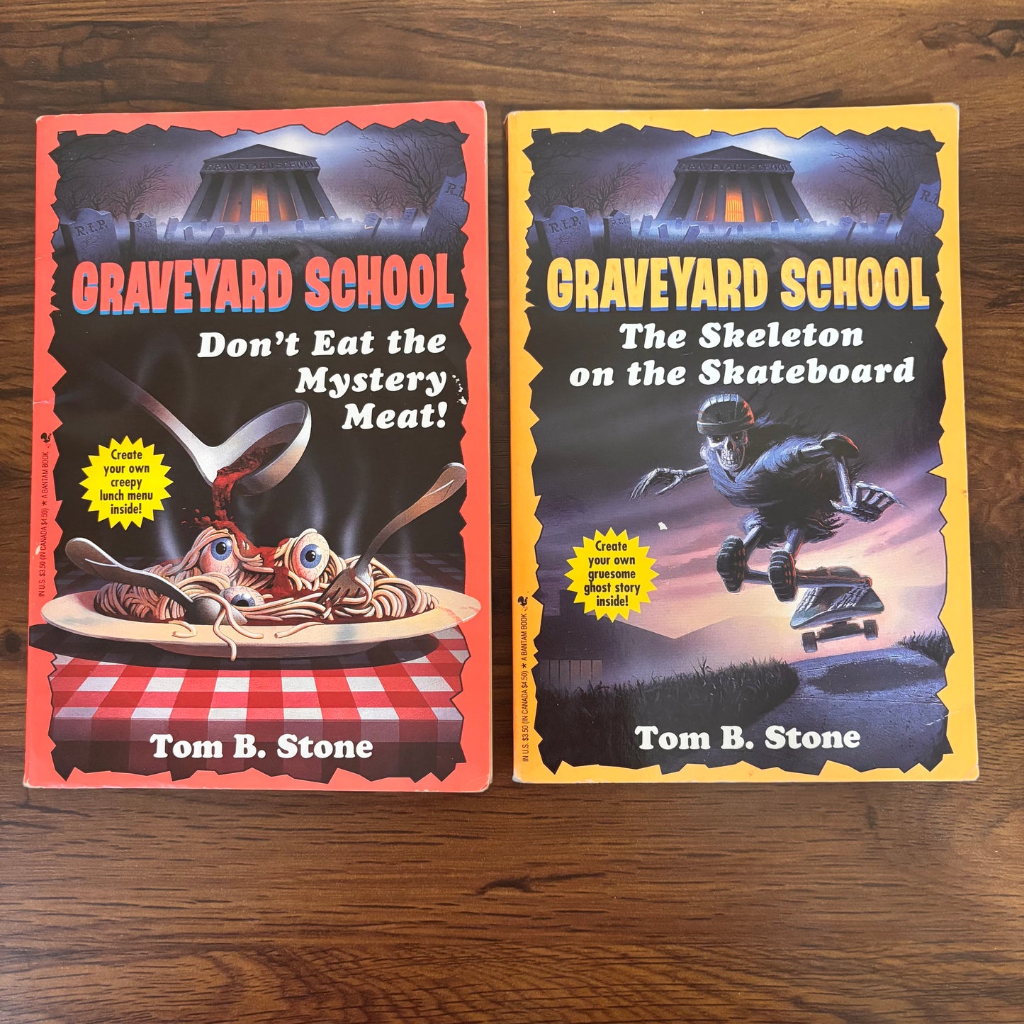 Graveyard School Series by Tom B. Stone - 90s children’s horror paperbacks. A spooky and fun series for young readers who love thrilling ghost stories and supernatural adventures.