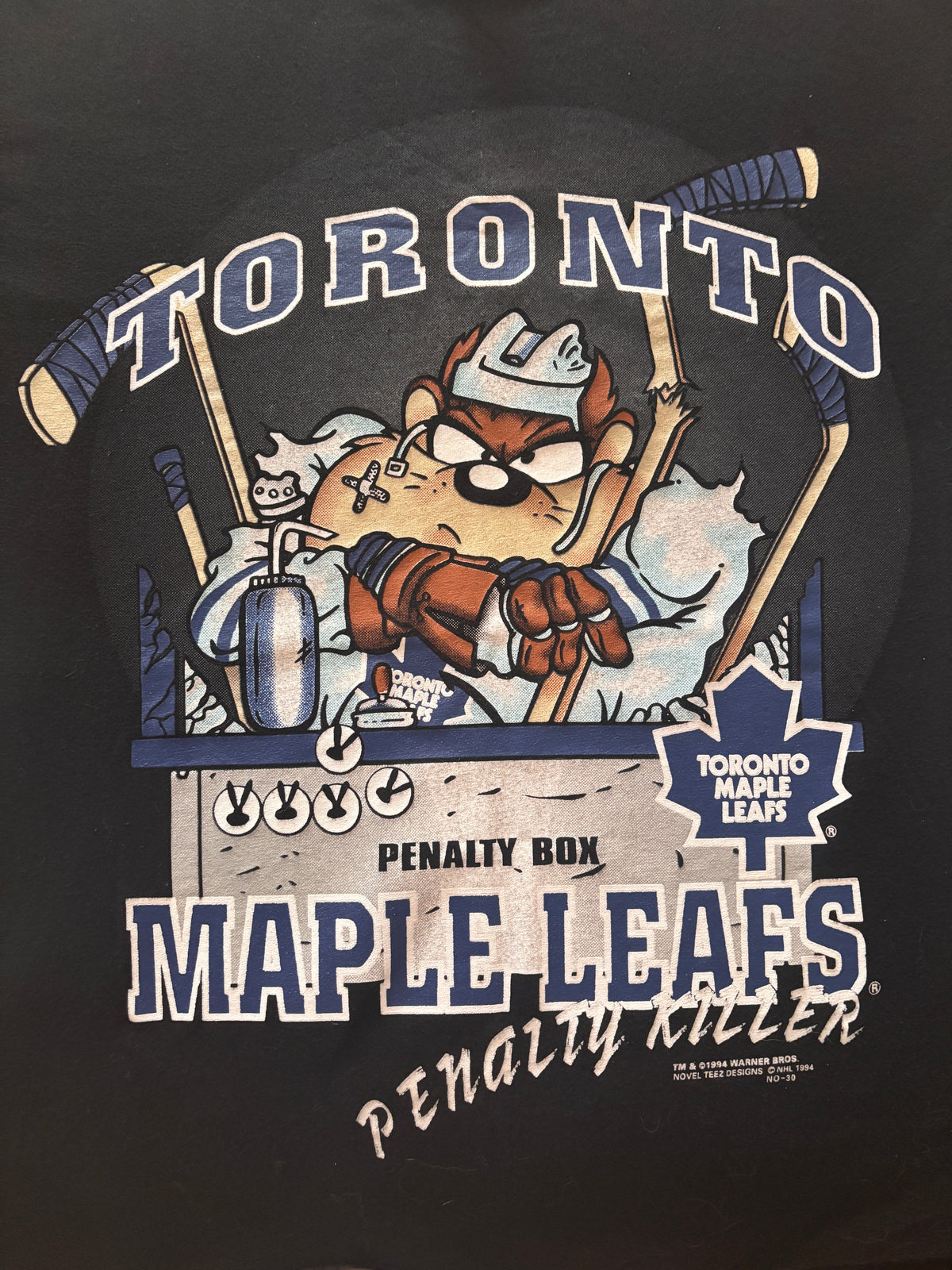 1994 Tasmanian Devil Toronto Maple Leafs T-Shirt Size Medium
