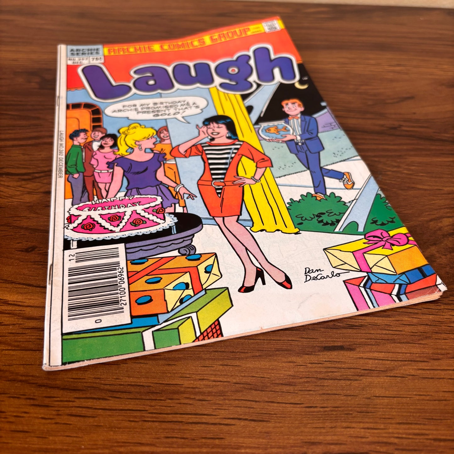 Archie Laugh comic book featuring Archie, Betty, Veronica, and Jughead on a vintage birthday-themed cover, a nostalgic collectible for Riverdale and classic teen comic fans.