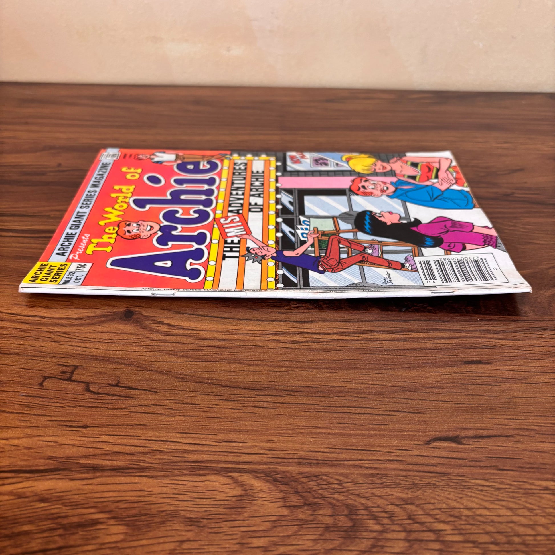 Vintage Archie comic cover featuring Archie, Betty, and Veronica outside a theater, a fun 1983 Riverdale scene with bright retro Archie Comics artwork.
