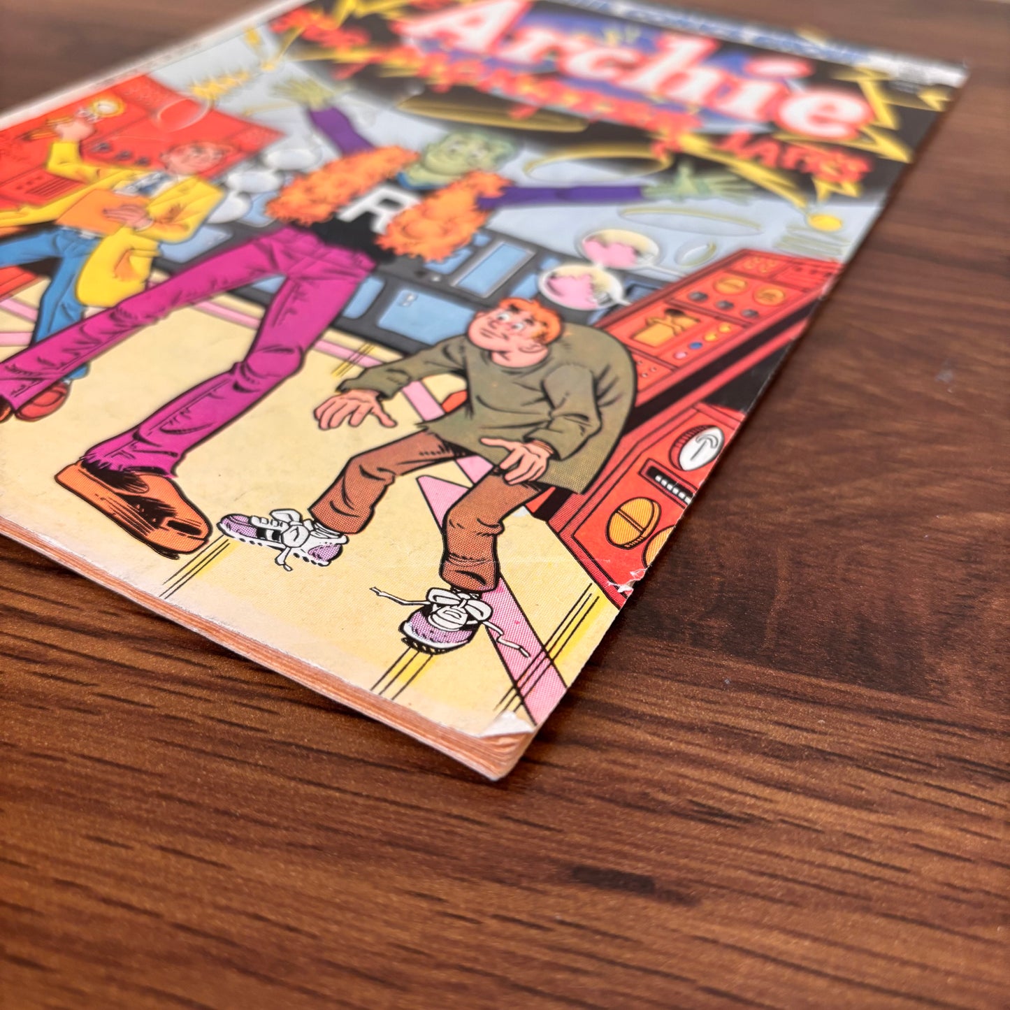 Archie Comics Group No. 326 Monster Laffs cover art with red title lettering, electric bolts, lab equipment, and Archie as the center of a monster joke.