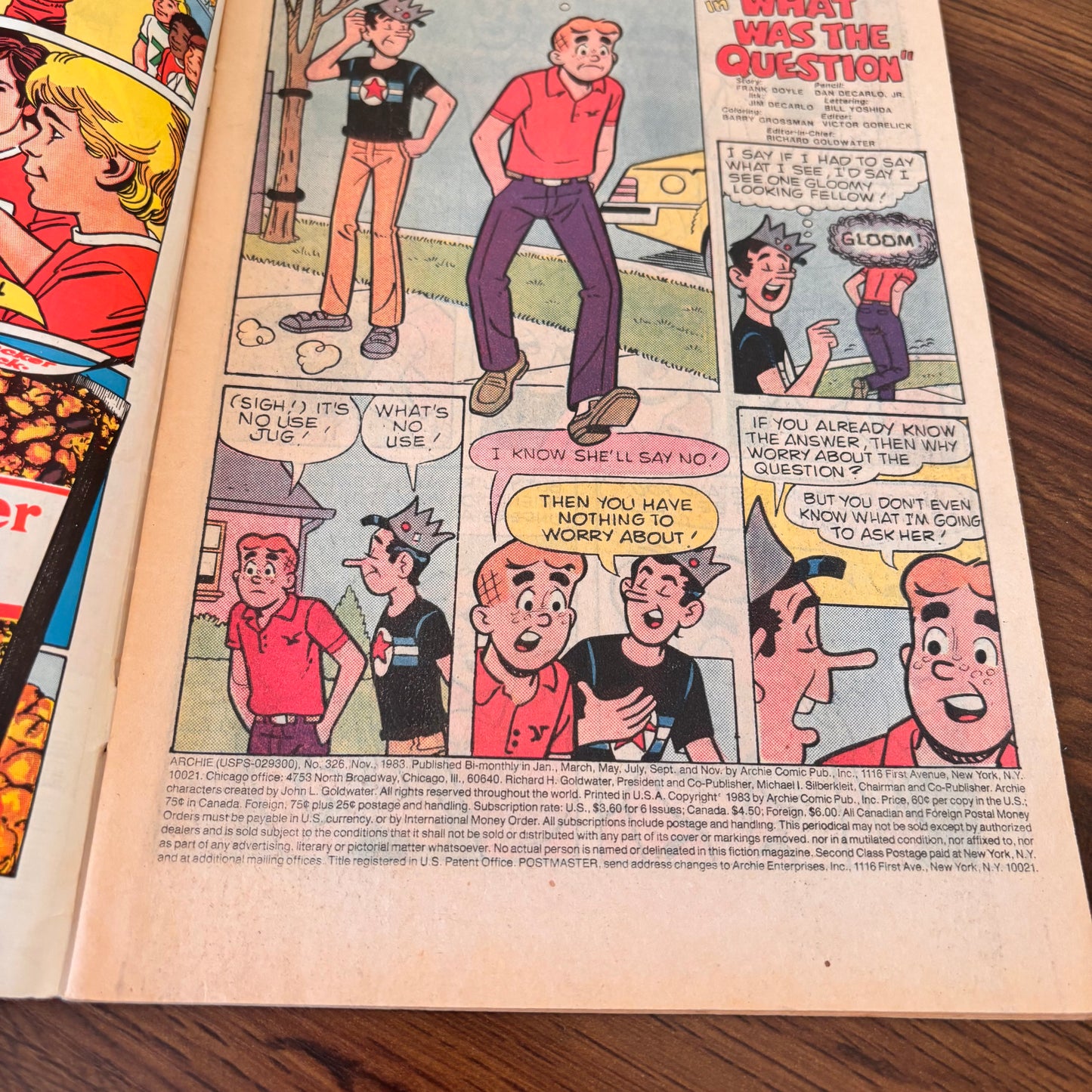 Archie Monster Laffs No. 326 from 1983 by Archie Comics Group, a vintage comic issue for collectors searching by exact title, issue number, year, and series.