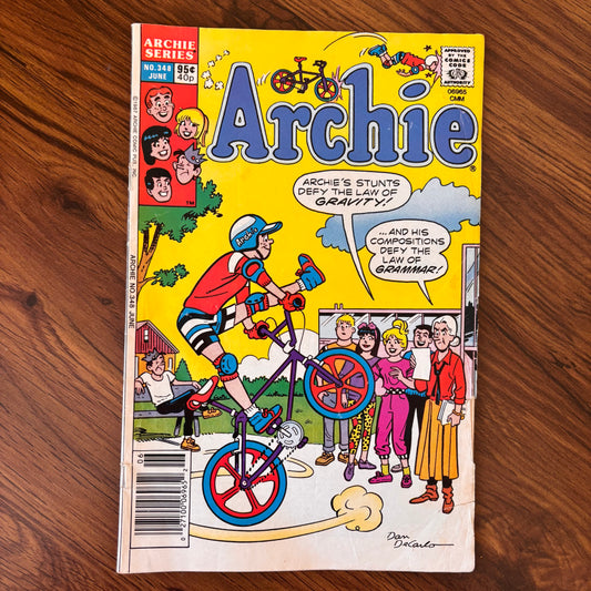 Archie No. 348 comic book from June 1987 featuring classic Riverdale teen humor and Archie Comics fun.