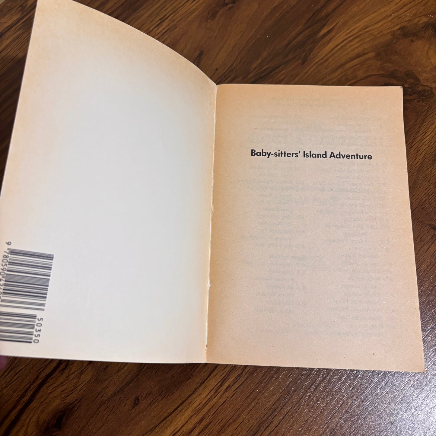 Baby-Sitters Club Baby-sitters’ Island Adventure by Ann M. Martin, a vintage Scholastic paperback from the Super Special series with summer vacation nostalgia and retro chapter book charm.