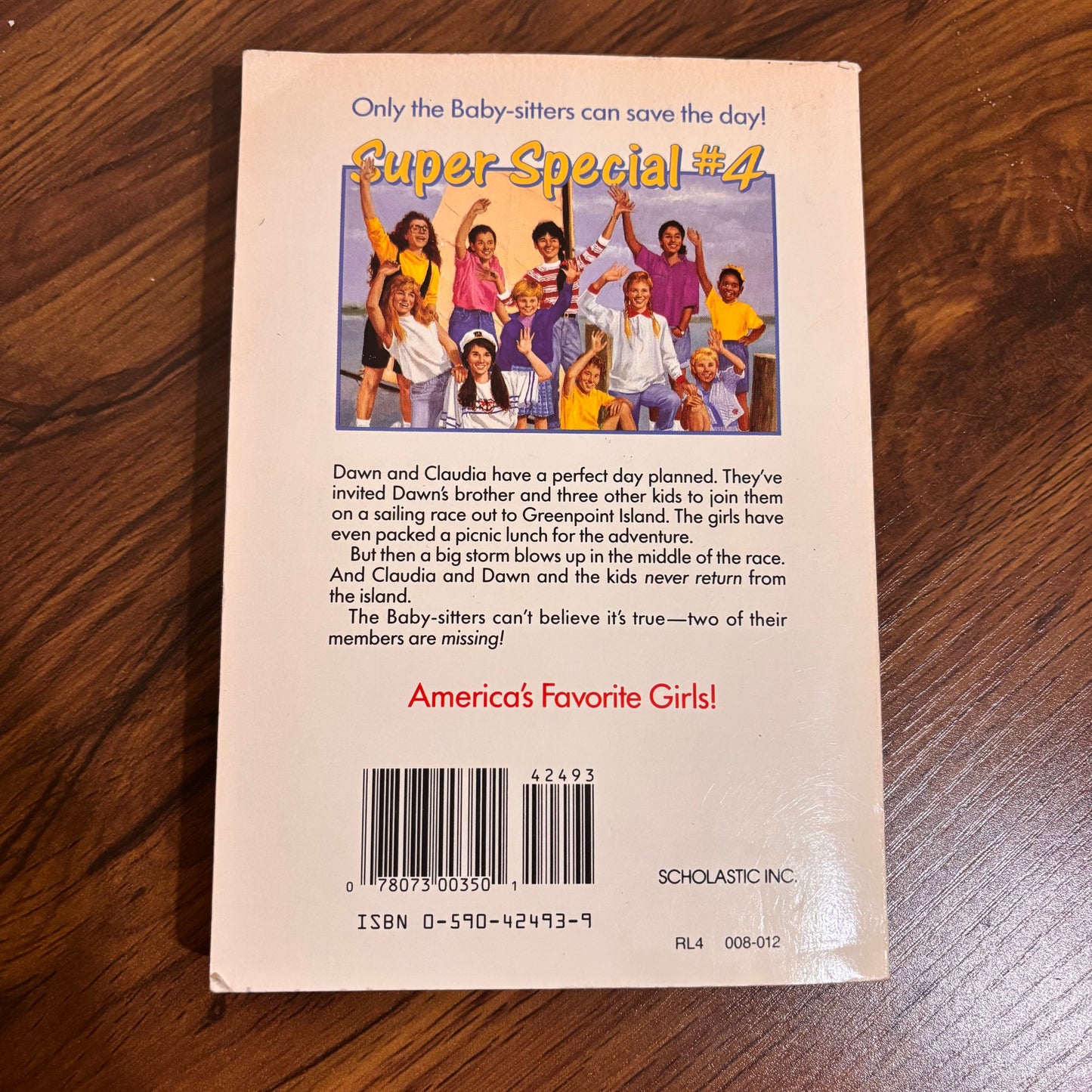 Vintage Baby-Sitters Club Super Special #4 Baby-sitters’ Island Adventure by Ann M. Martin, a nostalgic summer reading paperback with island adventure, friendship, and classic Scholastic 90s childhood book appeal.