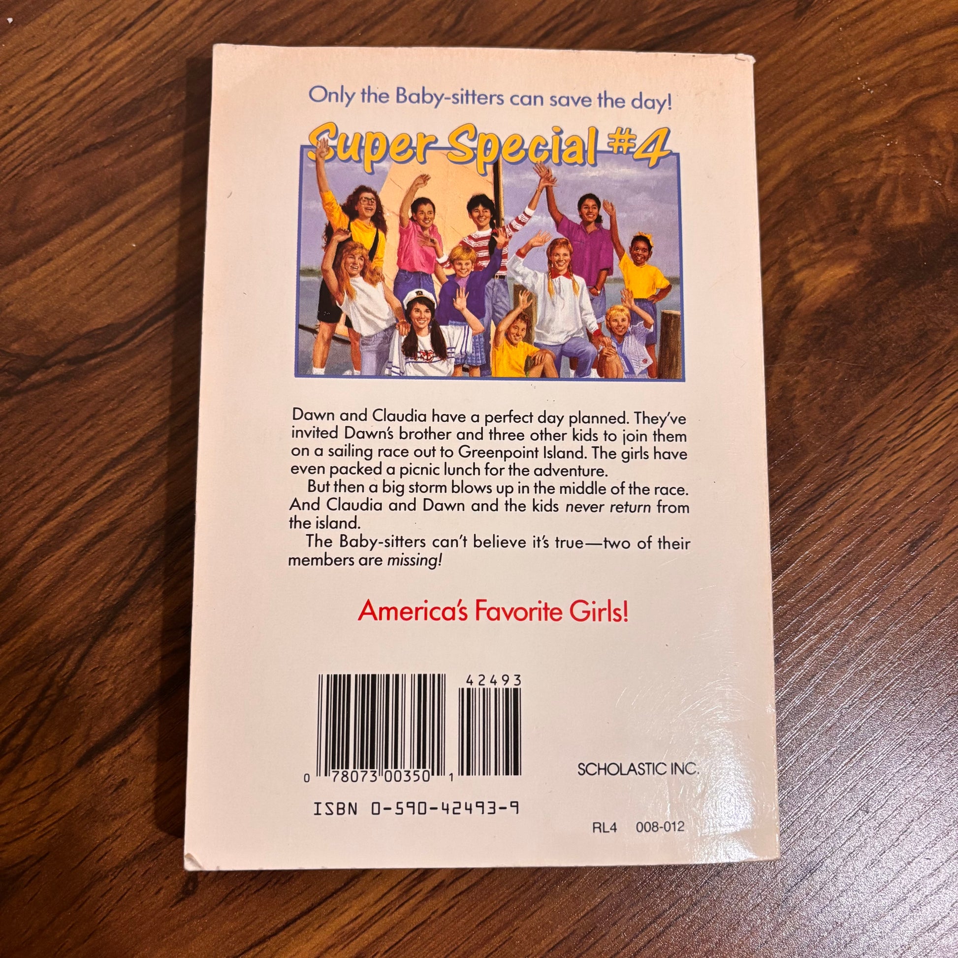 Vintage Baby-Sitters Club Super Special #4 Baby-sitters’ Island Adventure by Ann M. Martin, a nostalgic summer reading paperback with island adventure, friendship, and classic Scholastic 90s childhood book appeal.