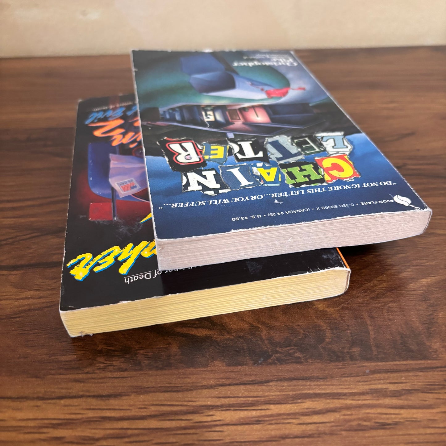 Chain Letter 2 book bundle by Christopher Pike including the original Chain Letter and The Ancient Evil sequel, a collectible vintage paperback set for fans of teen horror and retro suspense fiction.