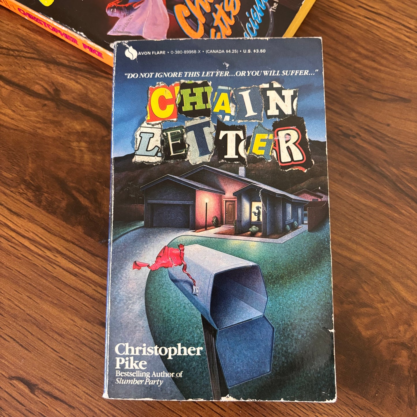 Chain Letter and Chain Letter 2 The Ancient Evil by Christopher Pike shown as a two book paperback set, a nostalgic YA horror pair with classic 90s suspense, mystery, and revenge themes.