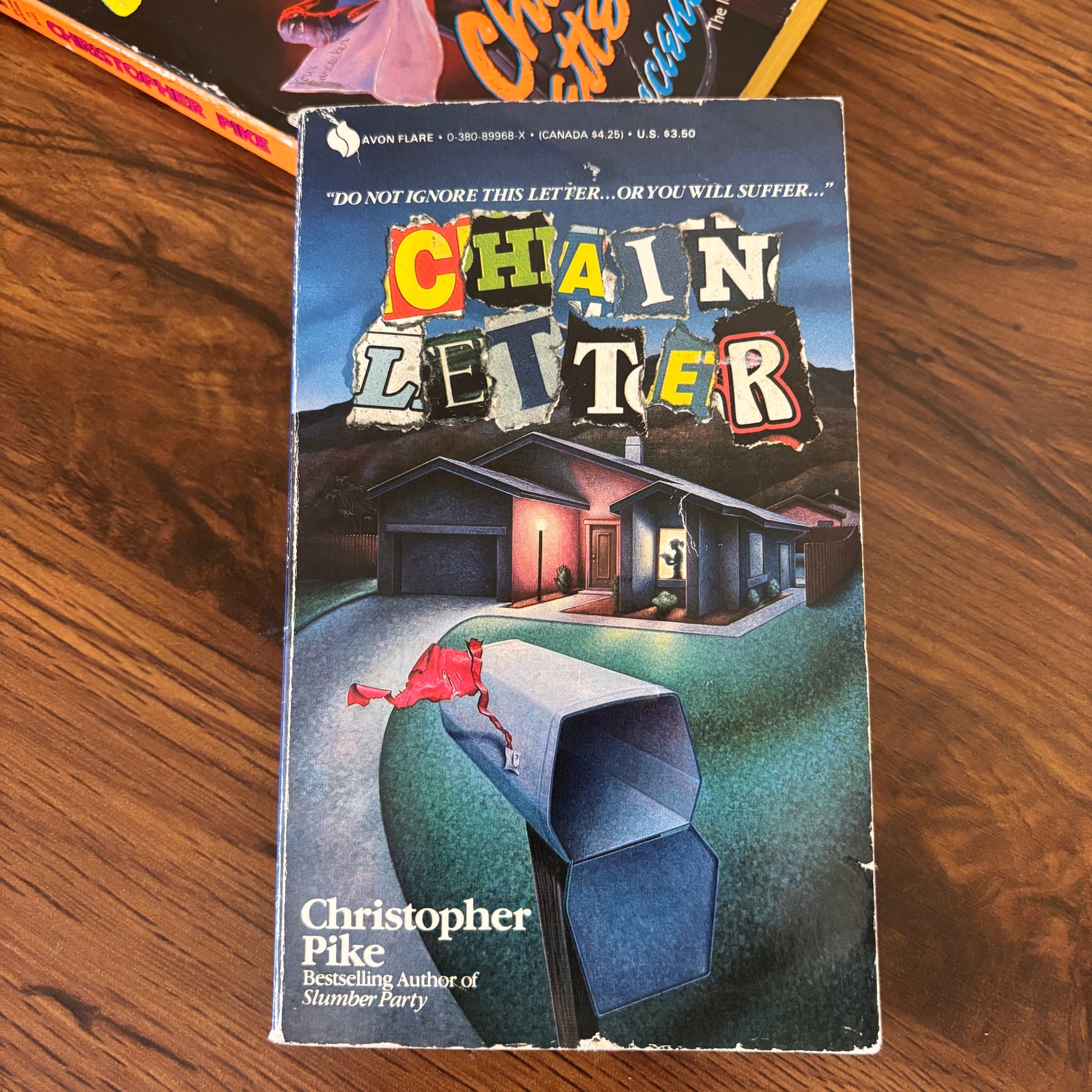 Chain Letter and Chain Letter 2 The Ancient Evil by Christopher Pike shown as a two book paperback set, a nostalgic YA horror pair with classic 90s suspense, mystery, and revenge themes.