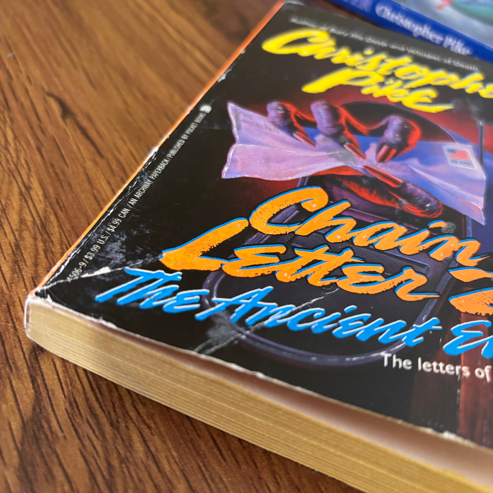 Chain Letter books by Christopher Pike shown as a YA suspense set, a vintage horror pair about friends haunted by a cruel prank, a deadly secret, and a curse that returns.