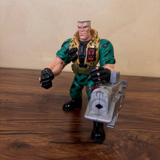 Small Soldiers Chip Hazard action figure 6” (1998 Hasbro), detailed military toy, iconic villain from Small Soldiers movie, collectible 90s action figure, perfect for collectors and fans of classic toys.