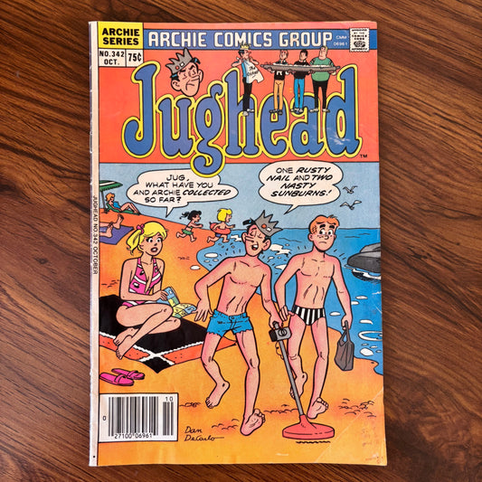 Jughead No. 342 comic book, October 1985 issue with Archie Comics humor, Riverdale antics, and Jughead jokes.