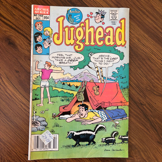 Jughead No. 348 comic from October 1986, Archie Comics Series with Riverdale humor, sarcasm, and classic Jughead antics.