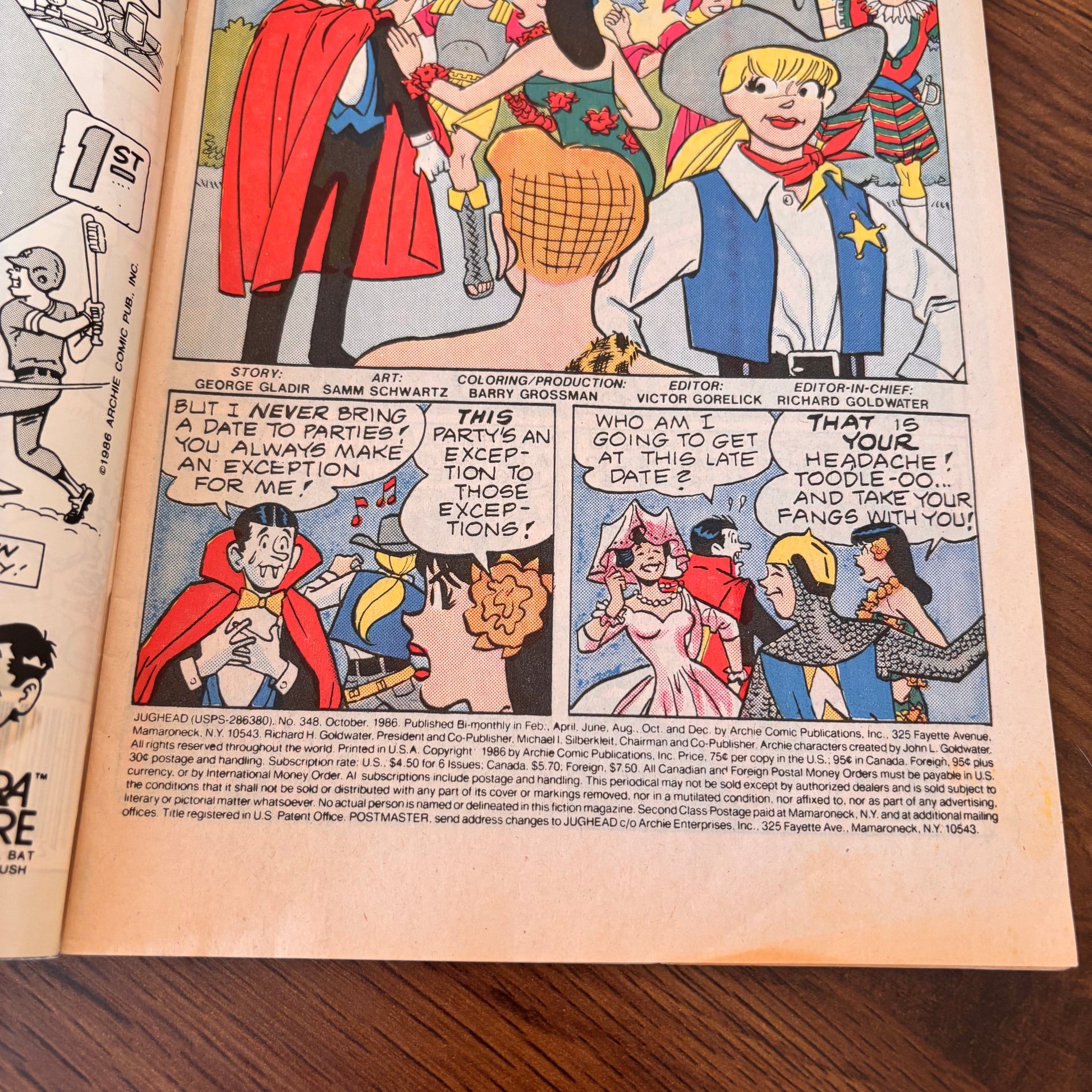 Jughead No. 348 from October 1986 in the Archie Comics Series, a vintage comic issue for collectors searching by exact character, issue number, date, and classic Riverdale title.