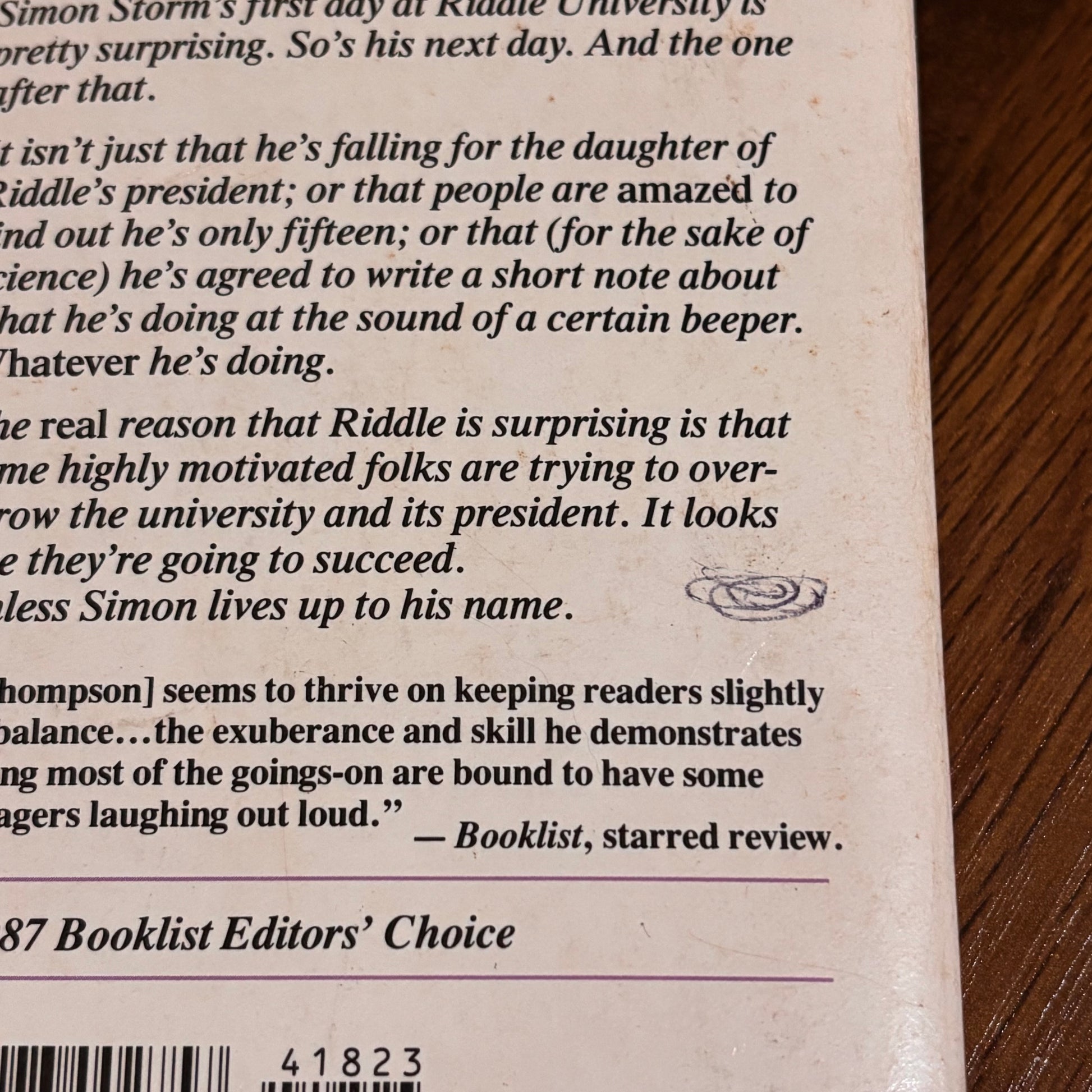 Julian F. Thompson Simon Pure 1987 paperback book from Scholastic, featuring a classic teen novel about college life, identity, and retro young adult fiction nostalgia.
