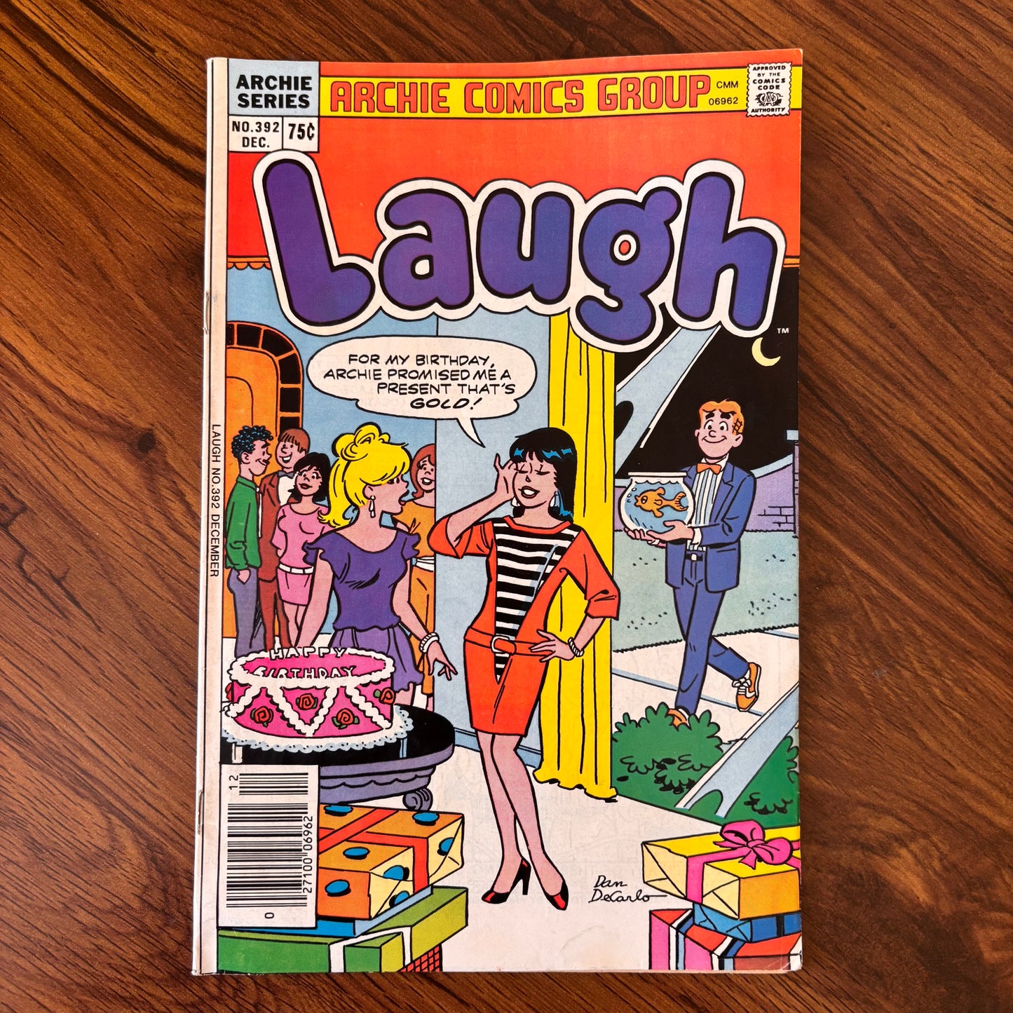 Laugh No. 392 comic from December 1985, Archie Comics Series with Riverdale laughs, slapstick, and fun.