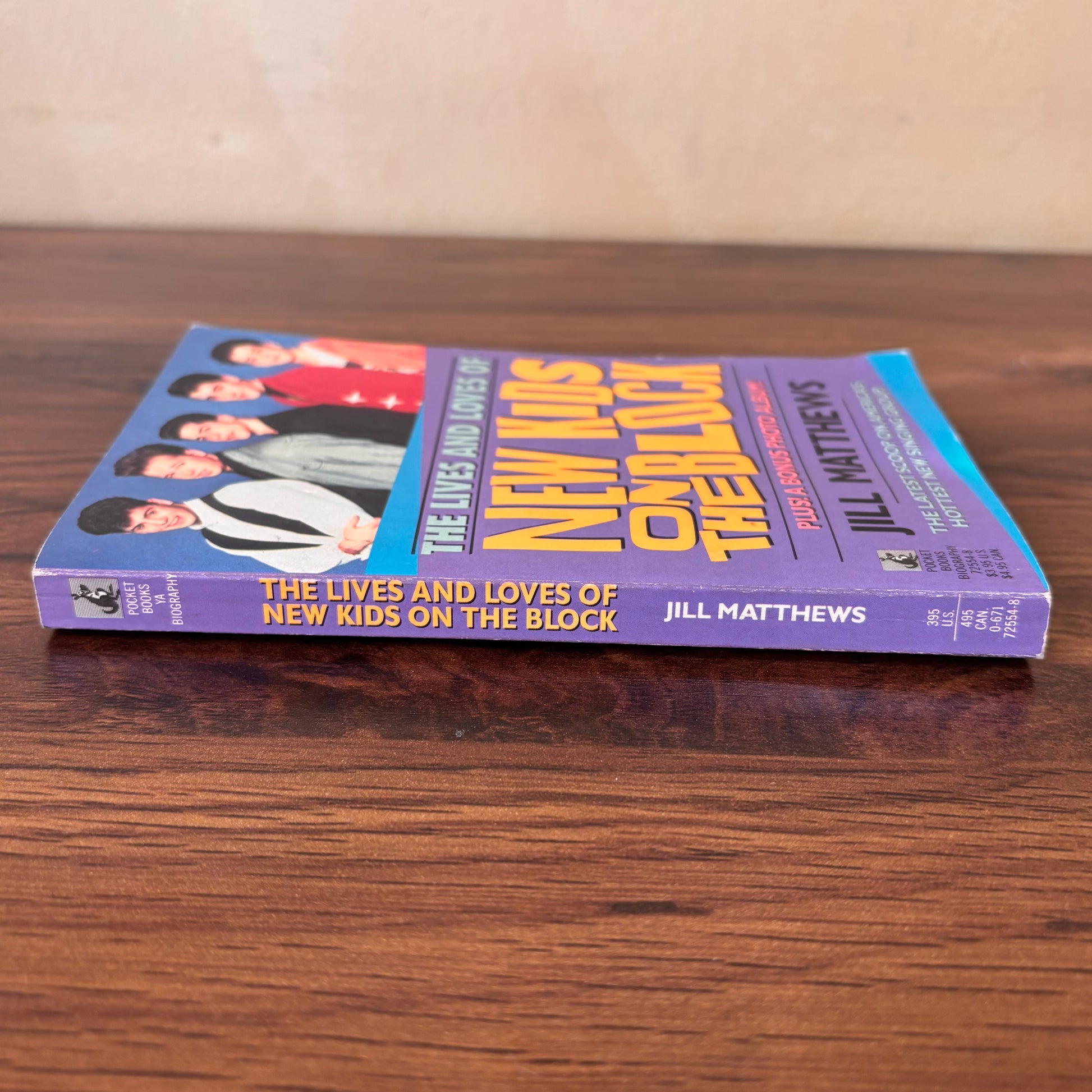 New Kids on the Block 90s boy band biography book The Lives and Loves, featuring the latest scoop and bonus photo album for nostalgic NKOTB fans and collectors.