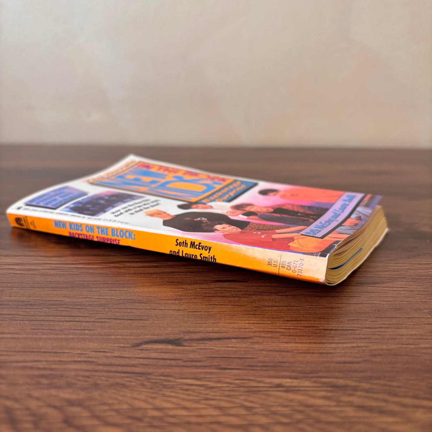 New Kids on the Block The Novels Backstage Surprise paperback book with original boy band cover artwork, a collectible vintage teen fiction title for NKOTB fans.