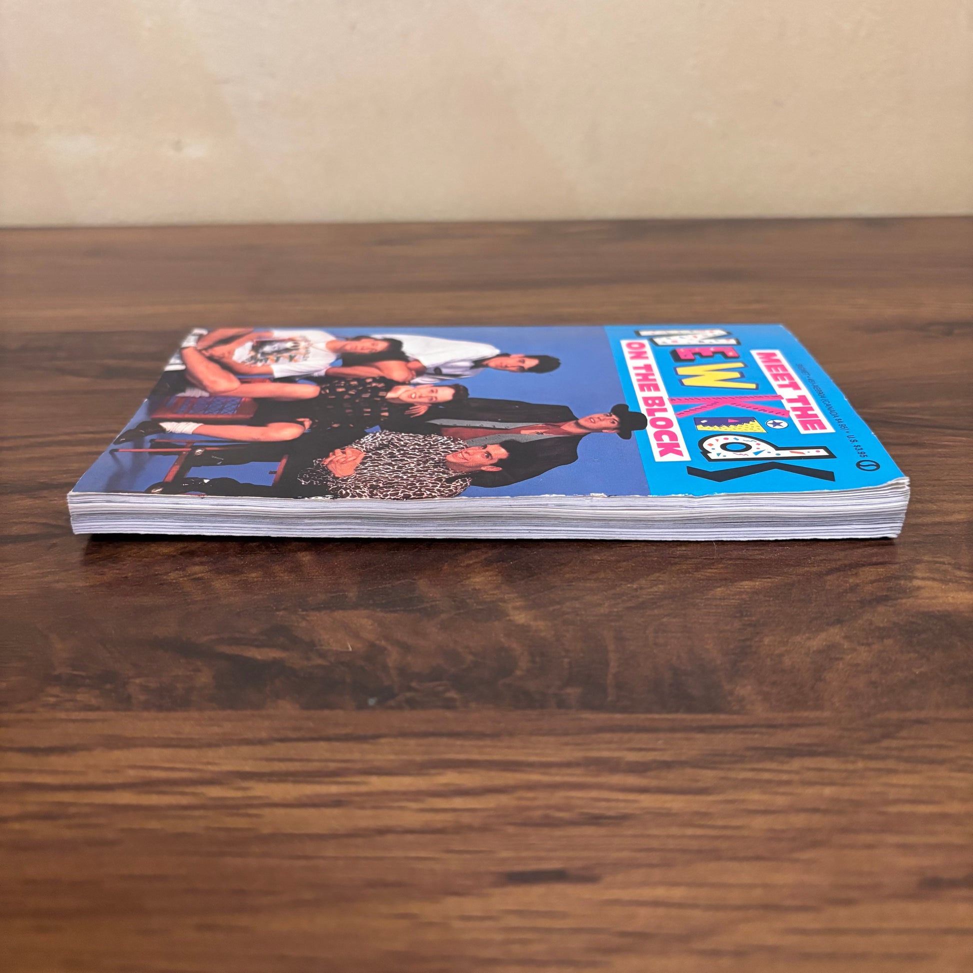 New Kids on the Block vintage music memorabilia paperback with photos, band details, and fan guide content, ideal for nostalgic NKOTB collectors and 90s pop culture fans.