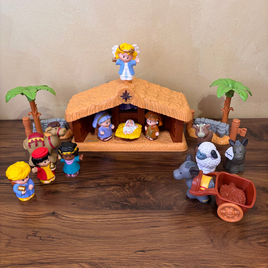 Fisher-Price Little People Nativity Set - vintage 2000s holiday collectible. Complete with figurines and stable, perfect for nostalgic Christmas decor and collectors!