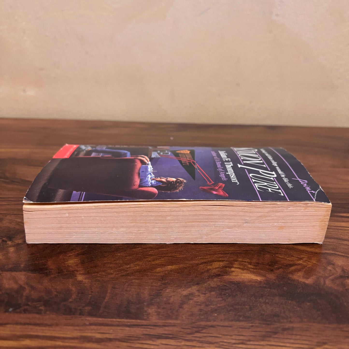 Retro YA fiction paperback Simon Pure by Julian F. Thompson, a vintage Scholastic book with teen drama, campus life, and nostalgic 80s young adult novel appeal.