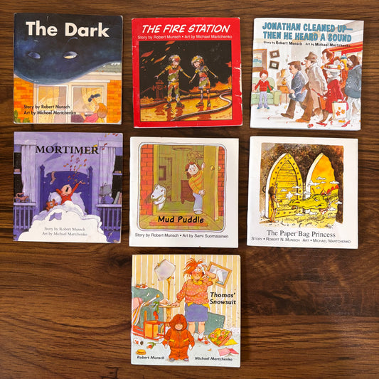 Miniature Robert Munsch books — colorful updated editions of classic children’s stories in a fun-sized bundle full of humor, heart, and nostalgia