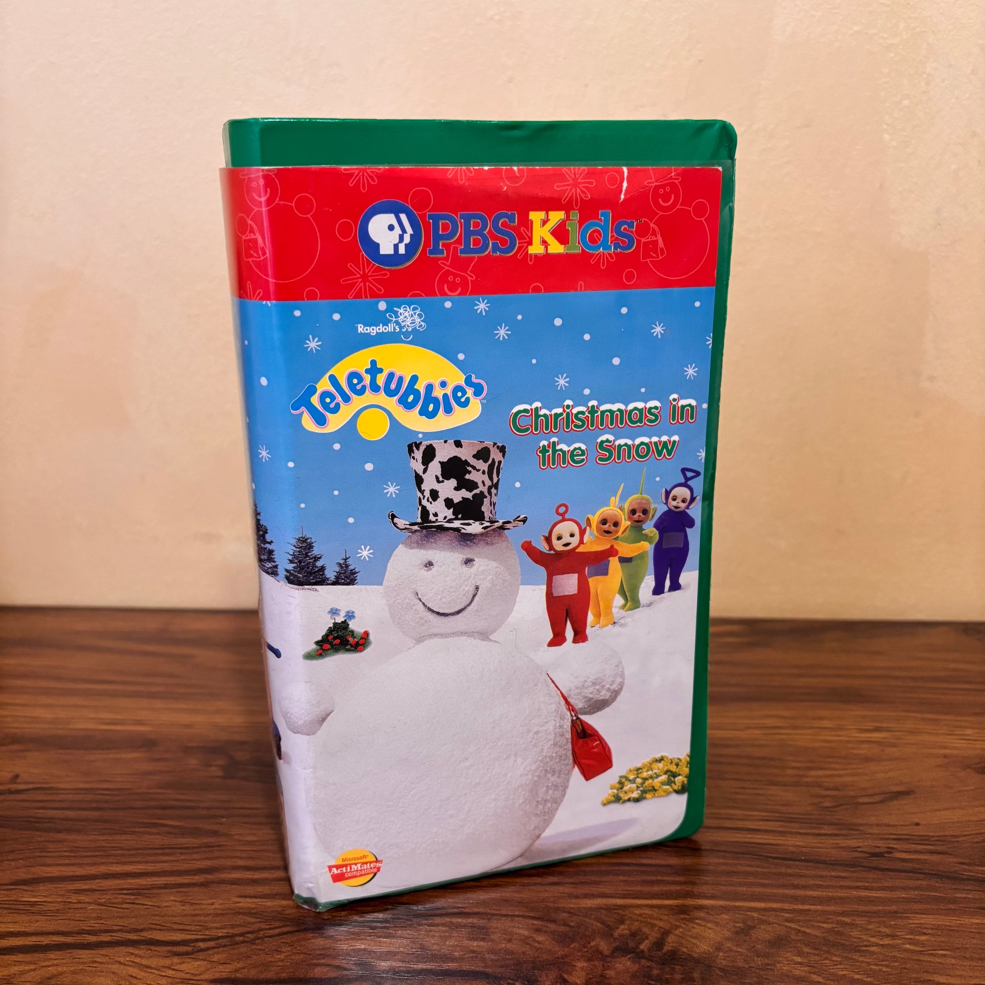 Teletubbies Christmas in the Snow 2000 VHS with festive holiday stories, snowy adventures, and seasonal fun for toddlers on PBS Kids